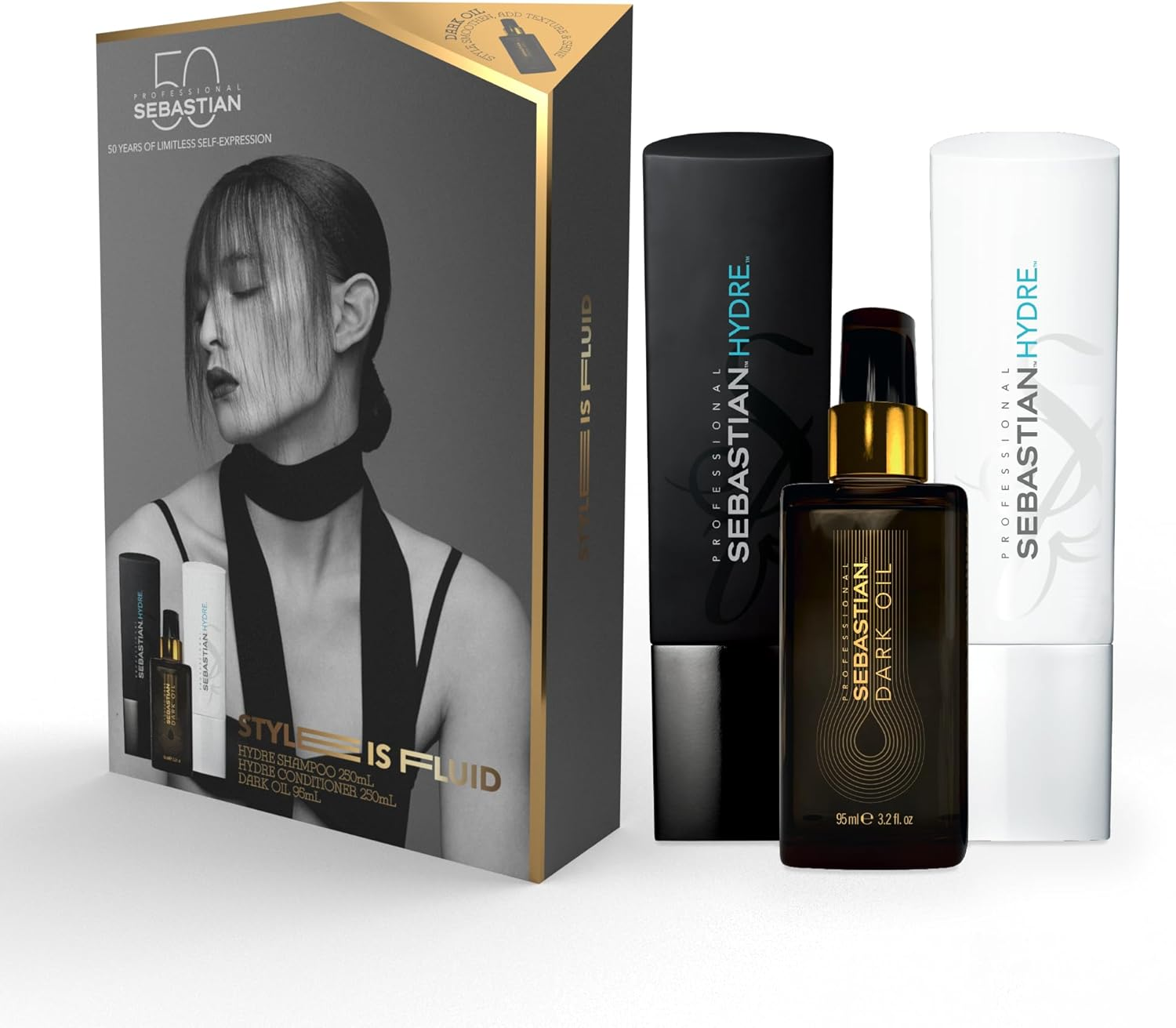 Sebastian Professional Trio Set - Hydre Shampoo 250Ml, Hydre Conditioner 250Ml, Dark Oil 95Ml - Limited Edition image number 4