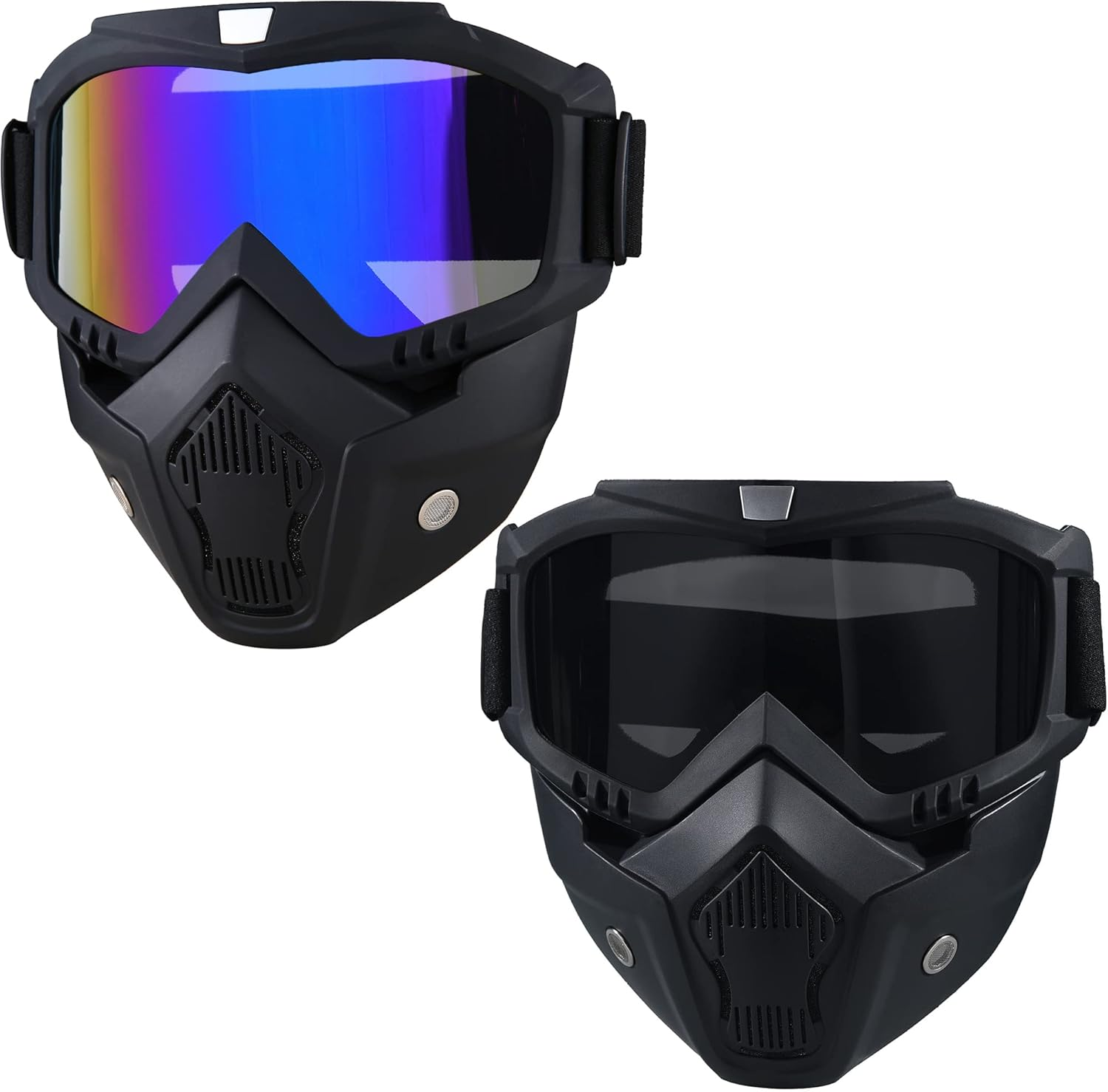 Motorcycle Helmet Riding Goggles Glasses with Removable Face Mask,Vintage Bullet Fight Motocross