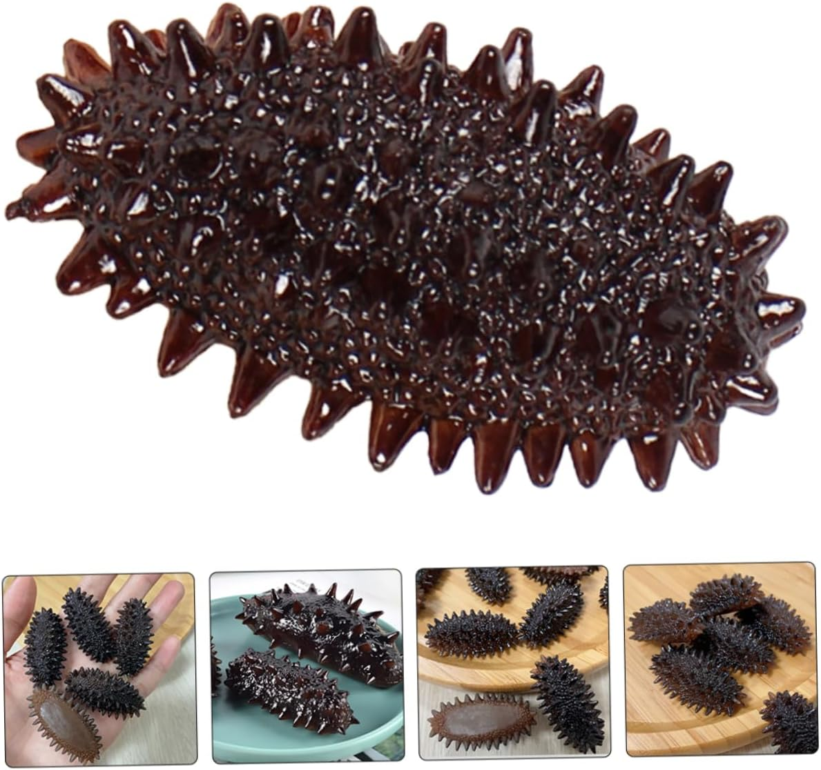 10Pcs Realistic Fake Sea Cucumber Model Portable Food Photo Prop Lifelike Decorative Model for Photography Display image number 6