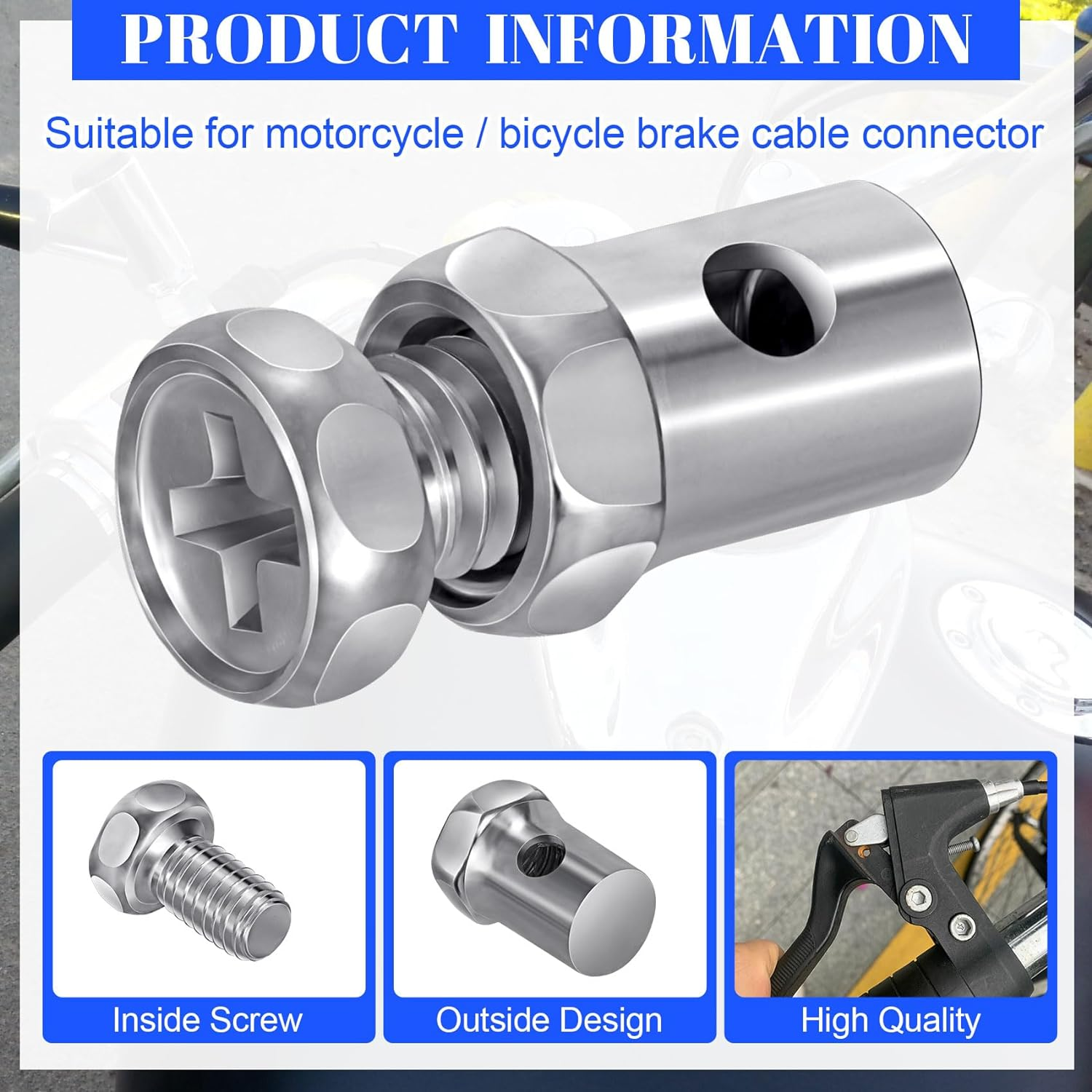 OIIKI 40PCS 1/8" Throttle Cable Ends, 3Mm Cable Stop Lock Clamps, Metal Brake Cable Accessories for Go Kart, Bicycle, Motorcycle, Scooter -Silver image number 4