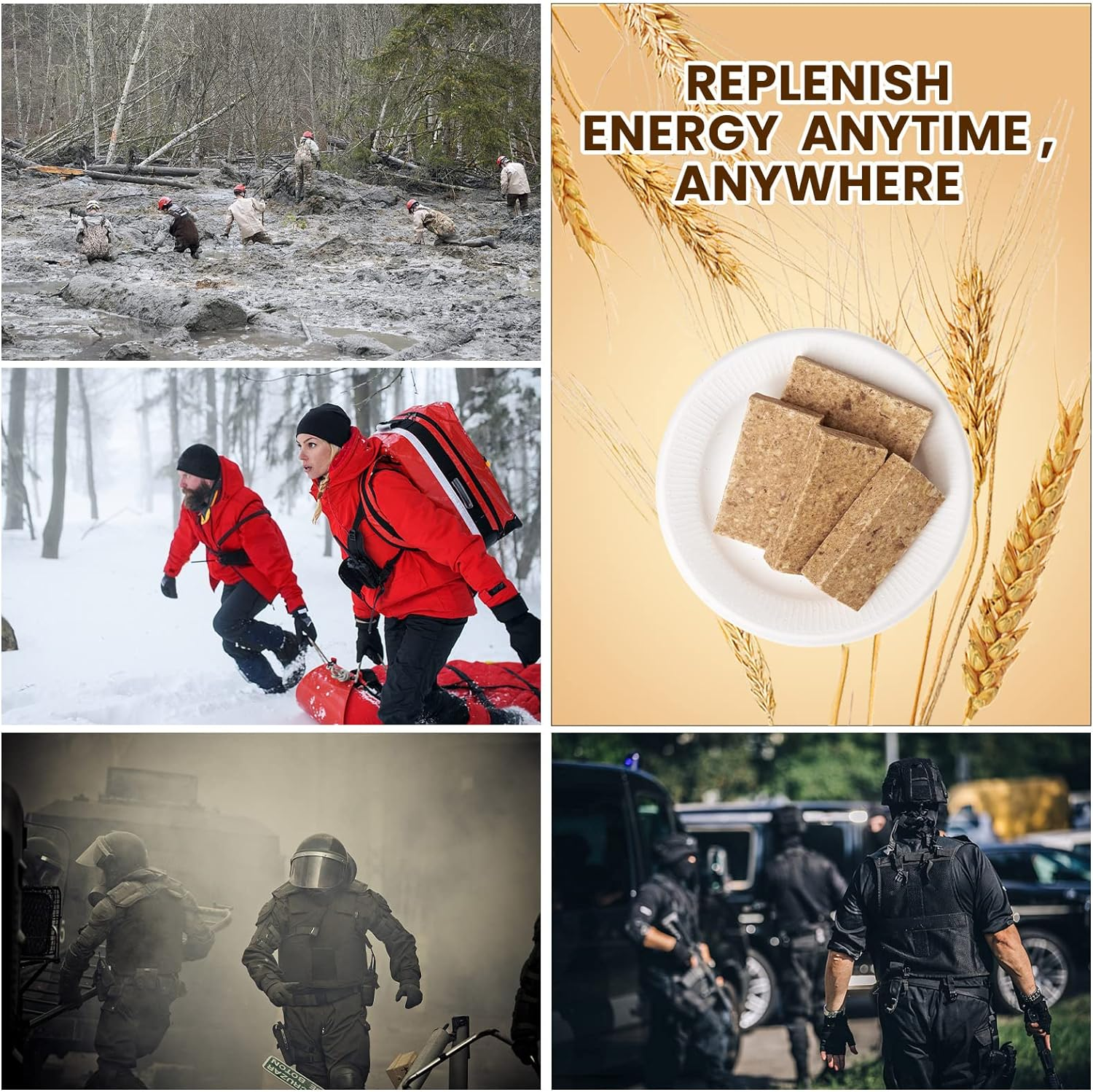 Emergency Food Ration Bars 1 Pack, Original Flavor Survival Tabs Supply for Outdoor Camping Emergency Snowstorm Earthquake Disaster Preparedness Kit with 20 Years Long Self Life, 250G/Bar image number 5