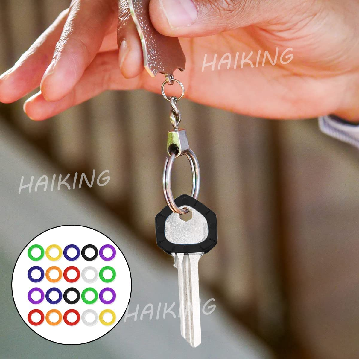 Silicone Cap, 20 Pcs Colorful round Tags Covers Set for Car Door, Home Keys, Identifying (Random Color) image number 4