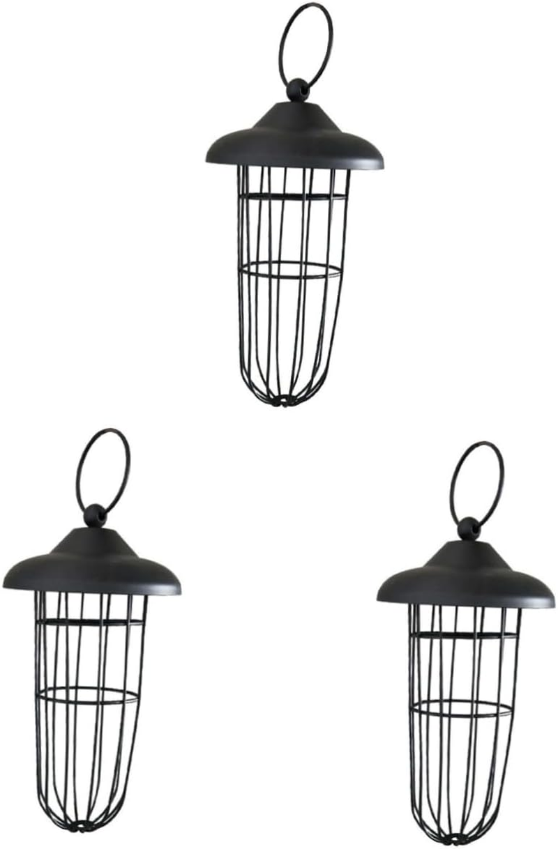 Ipetboom Outdoor Hanging Metal Bowl Bird Feeder Hollow-Out Design Iron Feeding Tool for Canary Parrot Lark Birds Supplies