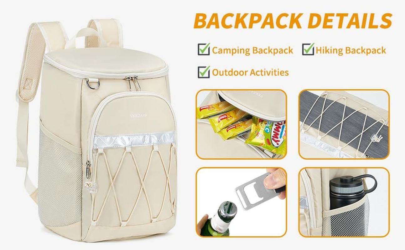 Backpack Cooler Backpack 26 Cans Insulated Leak Proof for Women Men Beach Camping Picnic Fishing Hiking Lunch Backpack Waterproof Cooler image number 2