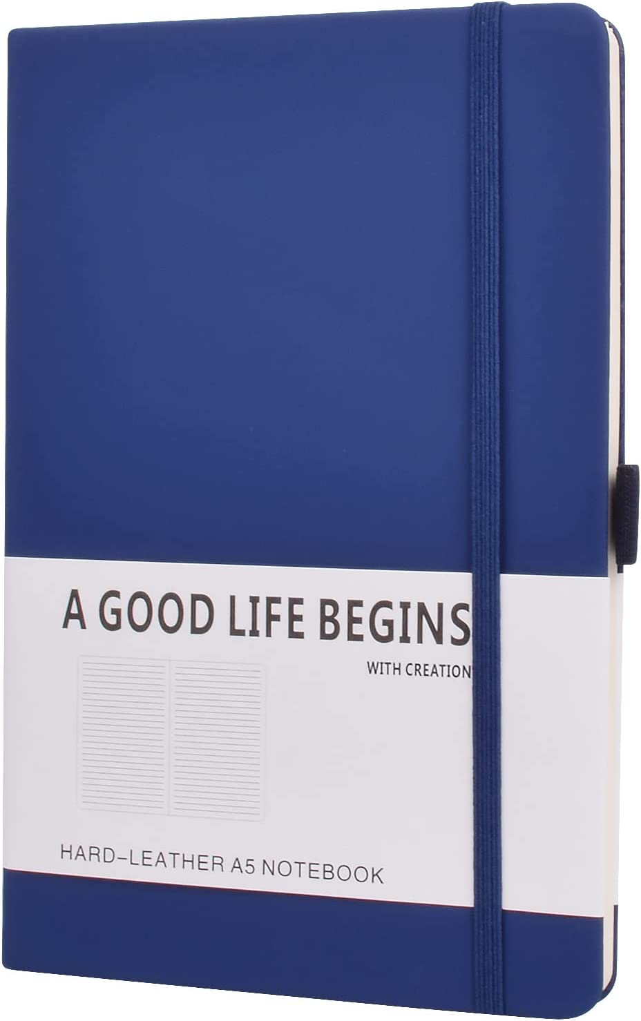 SAYEEC Lined Journal Notebook 1 Pack, A5 Hardcover Notebook for Work with Pockets, 200 Pages Thick Paper, Medium 14 Cm &times; 21 Cm (Blue) image number 1