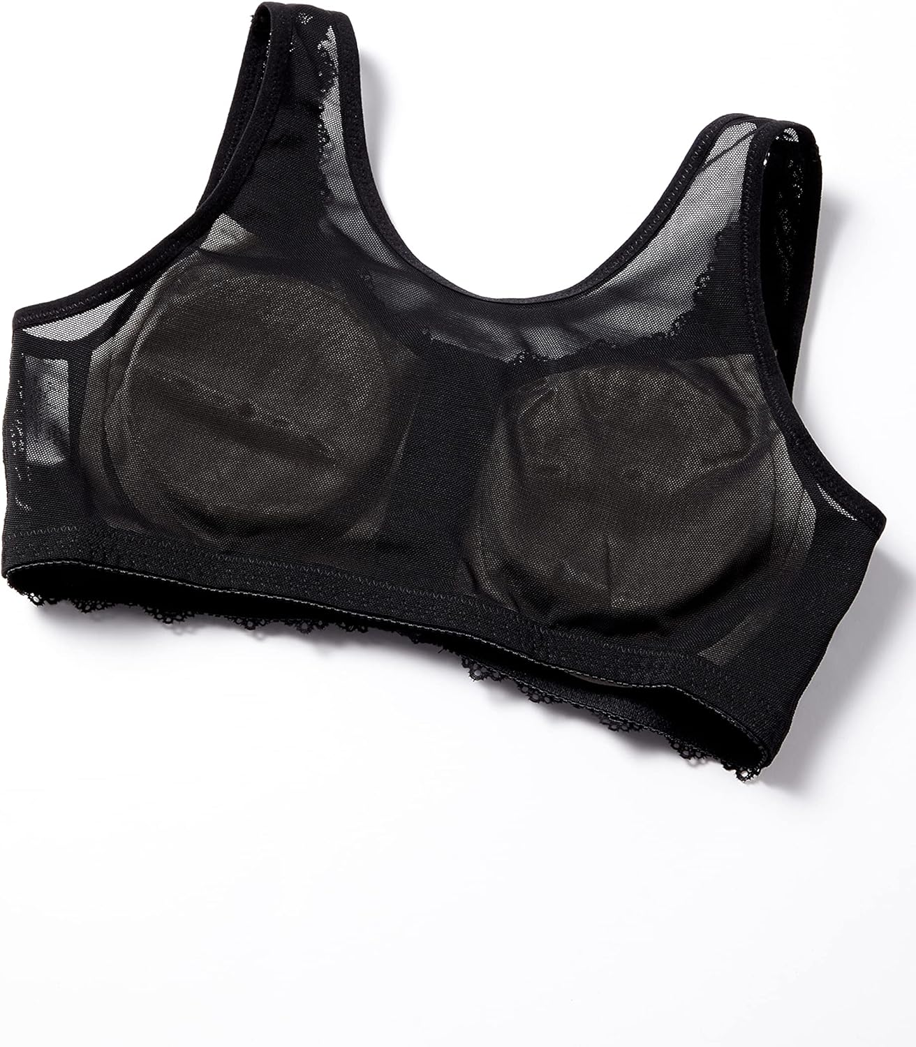 Cecile BS-541 Women'S Bra with Clean Back, Front Hook, Wireless, Full Cup, Black, B75 image number 5