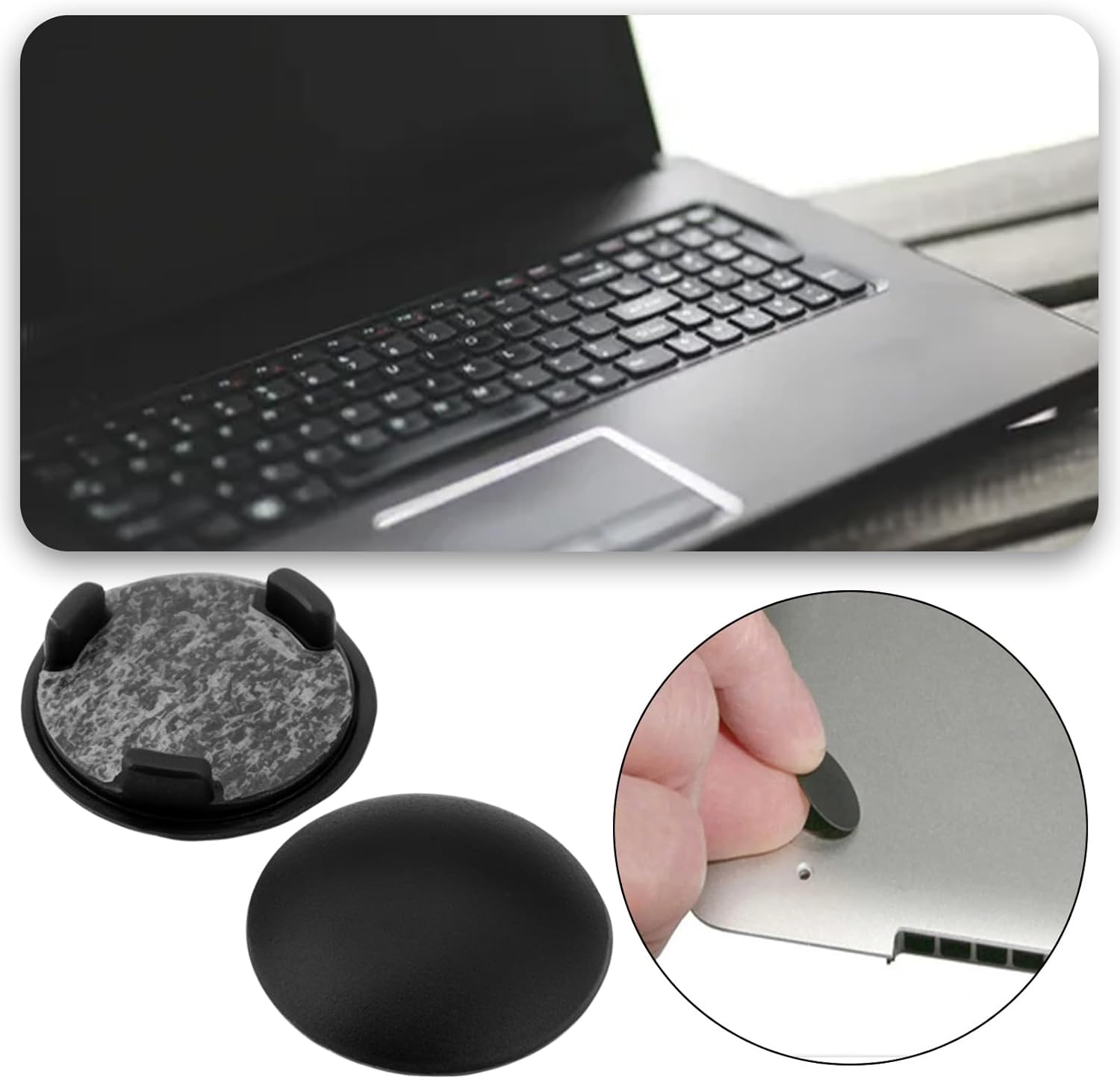 SING F LTD 4Pcs Rubber Feet Bottom Case Feet Compatible with Microsoft Surface Laptop 3 Compatible with Laptop 4 Compatible with Laptop 5 (Black) - Grey image number 5