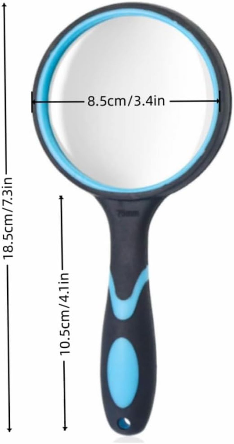 10X Magnifying Glass, Handheld Magnifier,75Mm Large Real Magnifying Glass Lens for Book Newspaper Reading, Classroom Science Insect and Hobby Observation image number 1