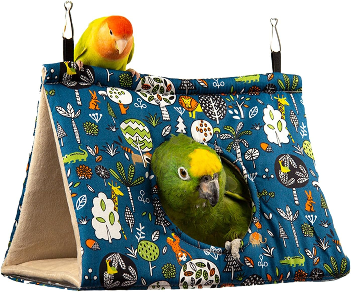 Bird'S Nest House, Bird Nest Budgies Hanging Hammock Bird Nest Summer Breathable Bird House Plush Shed Hut Parrots Love Birds Parrot Love Nest(Medium Blue) image number 2