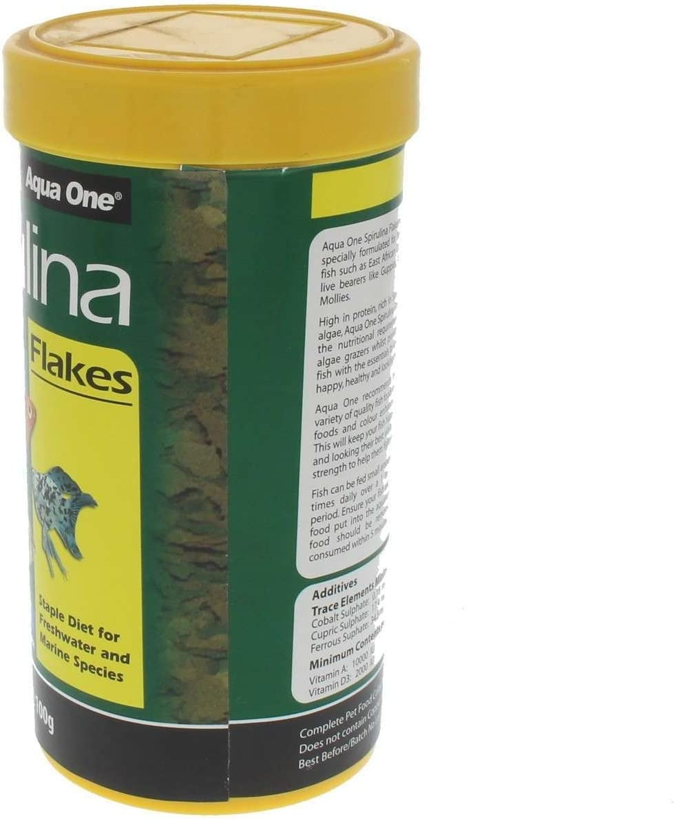 Spirulina Flake Fish Food 100G 11549 Fish Tank Aquarium Aqua One image number 3