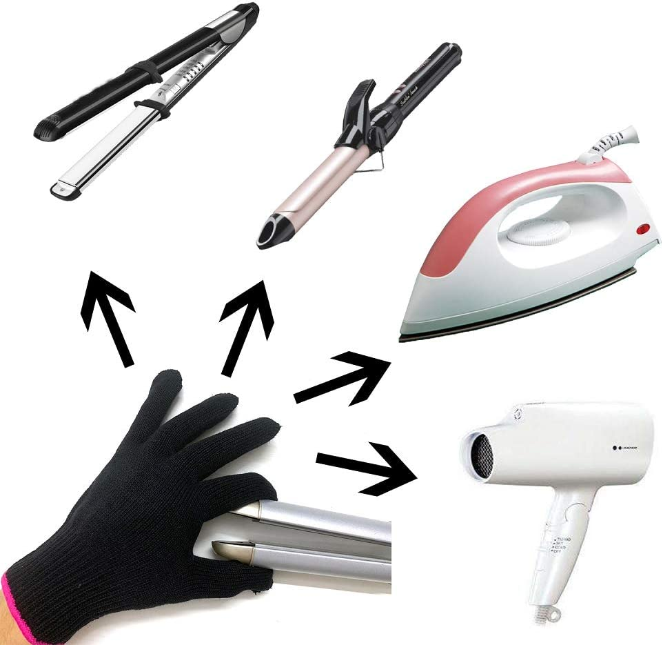 2 Professional Heat Resistant Gloves for Hair Styling Heat Blocking for Curling, Flat Iron and Curling Wand Suitable for Left and Right Hands image number 4
