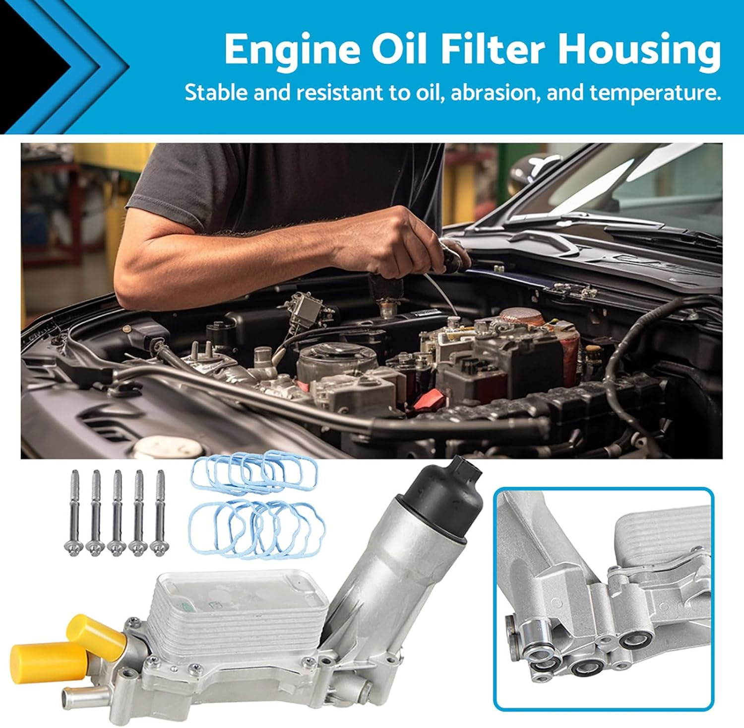 MAX COOL Engine Oil Filter Adapter Housing Suitable for Jeep Grand Cherokee Dodge Journey 3.6L image number 5