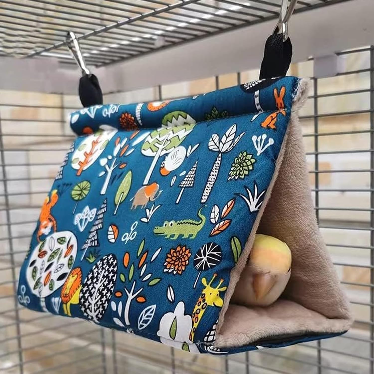 Bird'S Nest House, Bird Nest Budgies Hanging Hammock Bird Nest Summer Breathable Bird House Plush Shed Hut Parrots Love Birds Parrot Love Nest(Medium Blue) image number 4