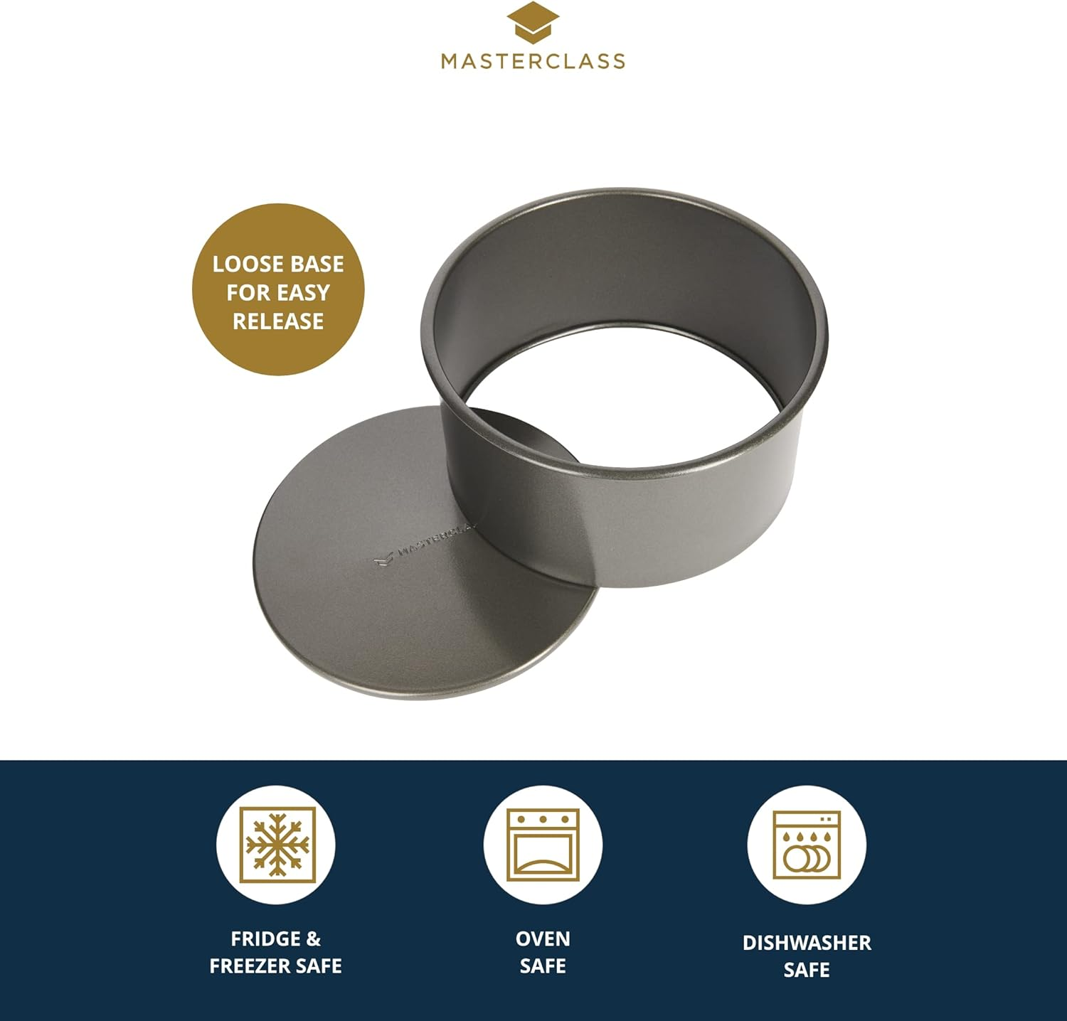 Masterclass Non-Stick Deep round Cake Tin with Loose Base, 18 Cm (7") image number 1