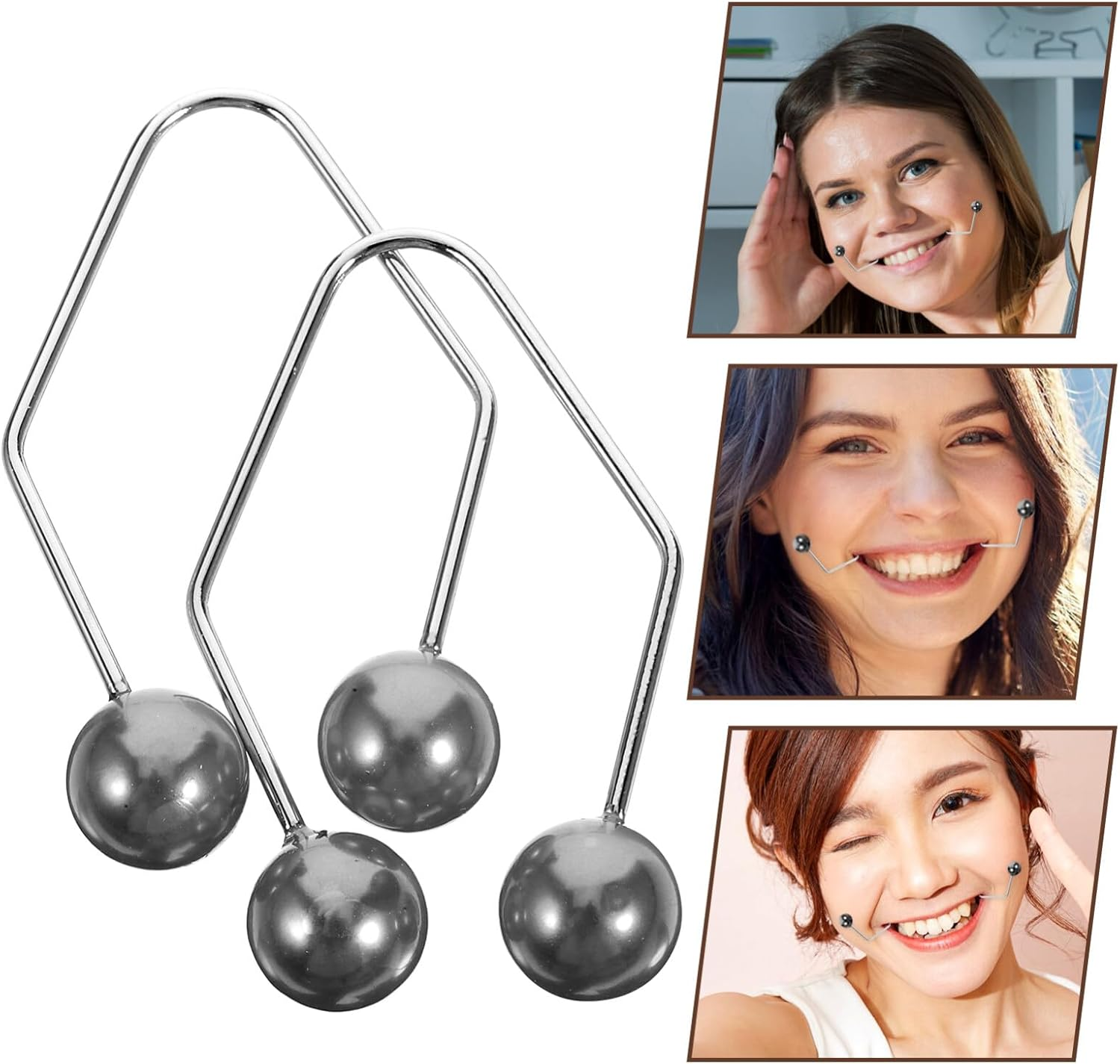 FRCOLOR Dimple Makers Dimples Trainer Face Dimples Develop Makers Dimples Shaper Face Exercisers Black image number 1