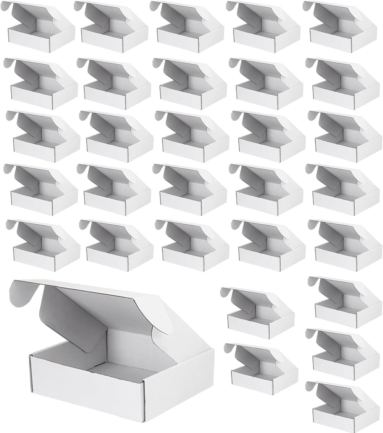 30 Pcs Double-Sided White Corrugated Cardboard Shipping Cartons 150X100X40Mm/Ea, Small Packet Shipping Boxes, Small Parcel Cartons, Packaging Mailing Boxes for Business Posting Storing Gift (White) image number 5