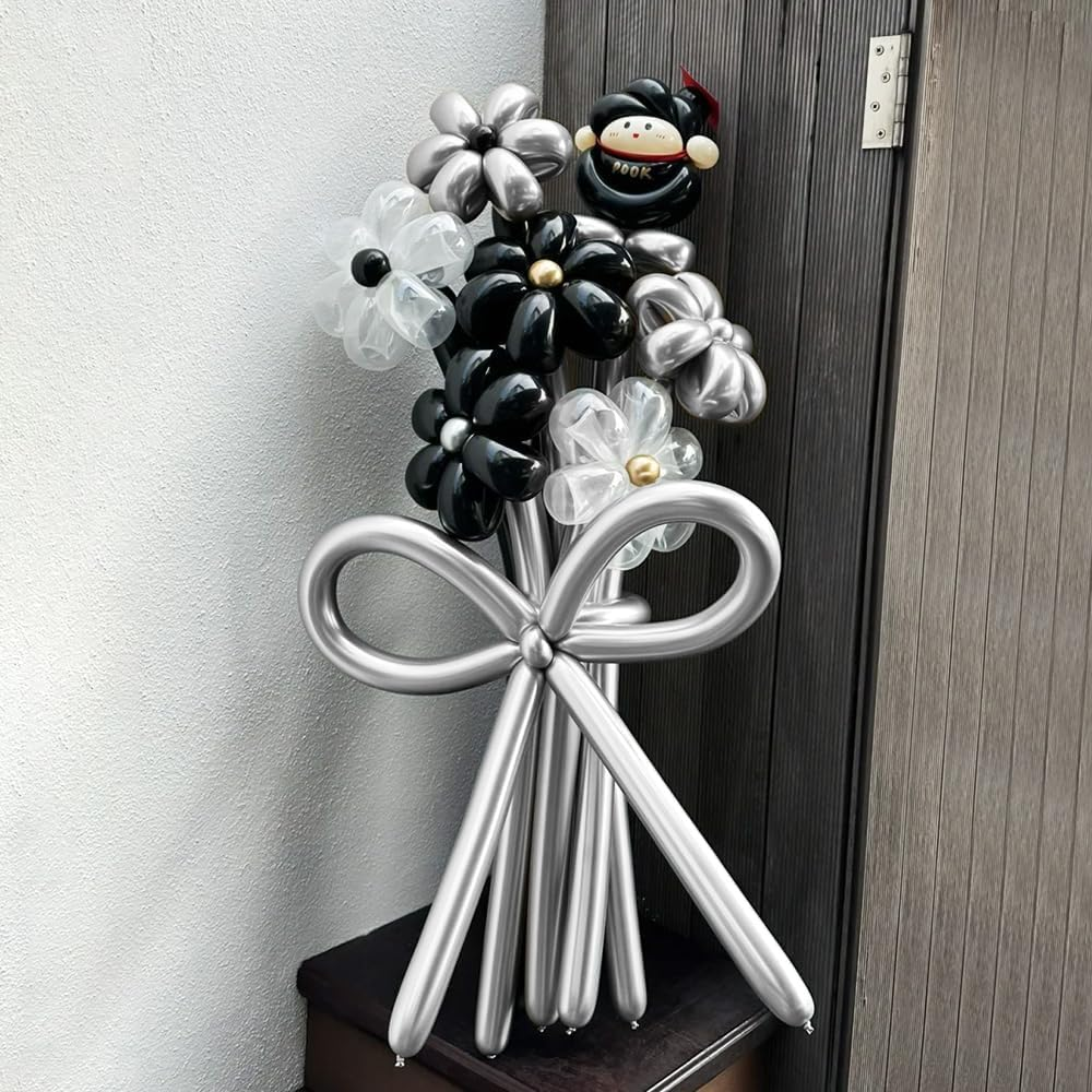 Black 260 Balloons Halloween Balloons Long Balloon for Balloon Animals 100Pcs Long Skinnyballoons for Tying Balloon Arch Qualatex Latex Balloon Animal Decor Halloween Christmas Party Decorations image number 5