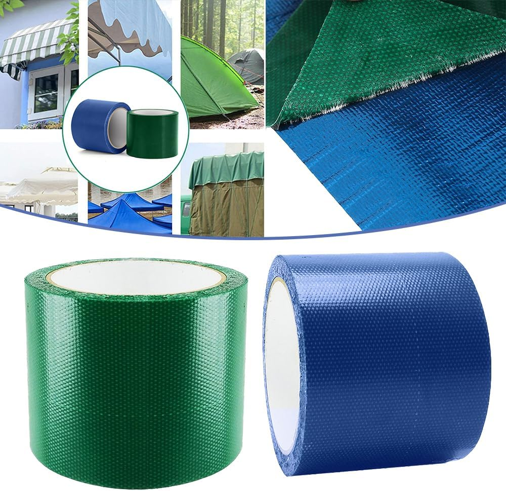 7.5M Glass Fiber Tent Repair Canvas Adhesive Patches Rain Cloth Repair Tape 8CM Green image number 2