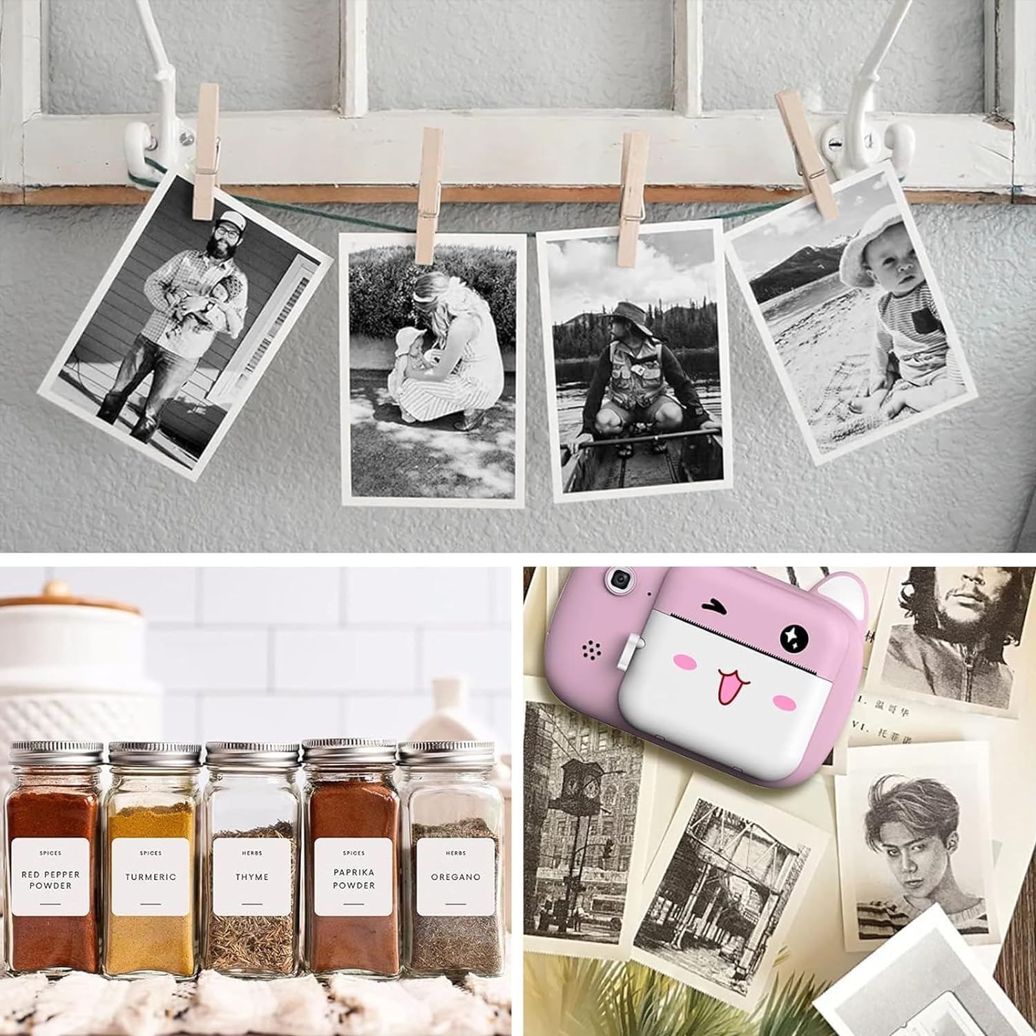 20PCS Mini Printer Paper,Thermal Sticker Paper,Self-Adhesive,Mini Thermal Printer Paper,Mini Photo Printer Labels, for Photos, To-Do Lists,Notes,Black on White,5.7 X 2.5Cm image number 5