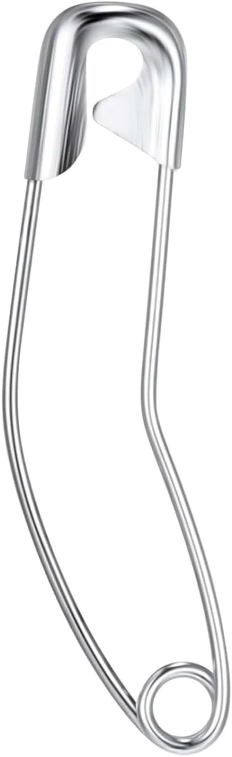 Generic Stainless Steel Curved Safety Pins for Quilting, Safety Pins Bulk Metal Silver Sewing Pins Clothing Clips Tool Decorative Safety Pins (2.2Inch-100Pcs) image number 4