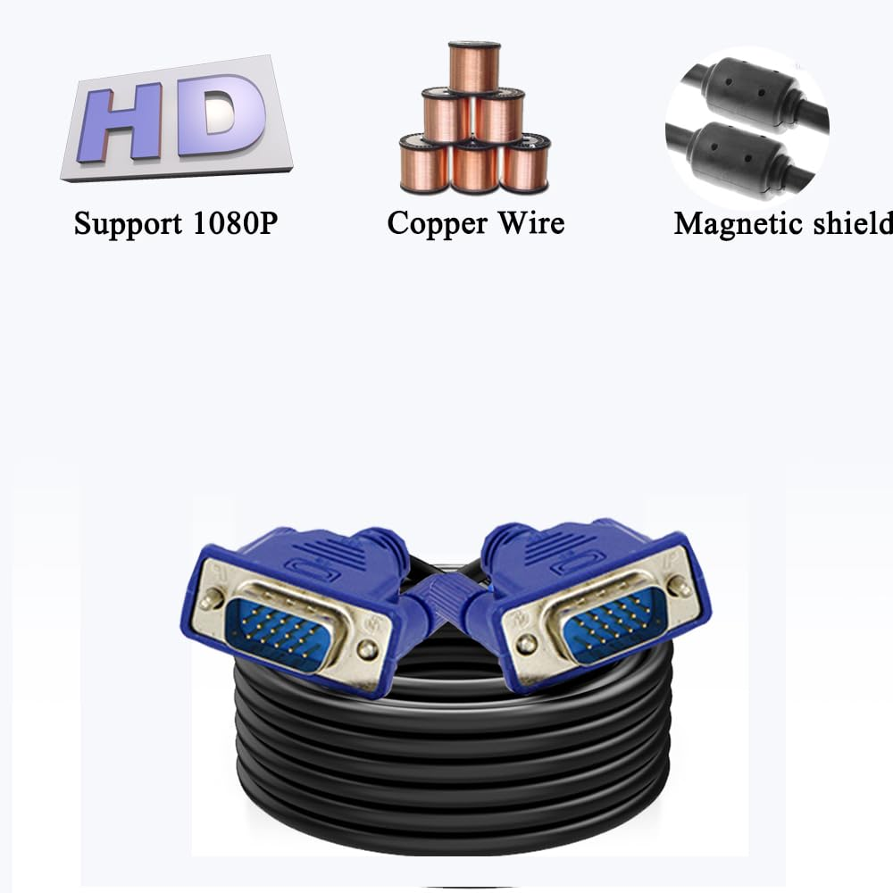 VGA-VGA Standard 15-Pin VGA Male to VGA Male Cable 4.8Ft(1.5Meters) image number 4