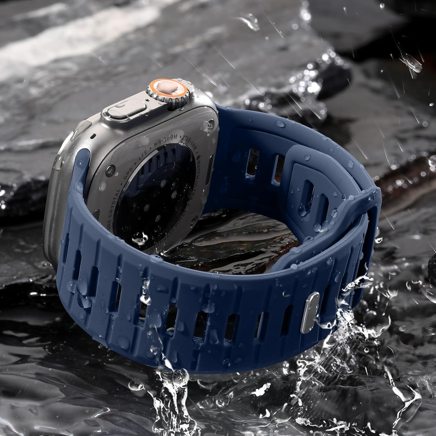 WJK Sport Bands Compatible with Apple Watch Ultra/Ultra 2 3 Band, Soft Silicone Sport Waterproof Replacement Strap for Iwatch Series 11 10 9 8 7 6 5 4 3 2 1 SE 49Mm 46Mm 45Mm 44Mm 42Mm, Multi Colors image number 6