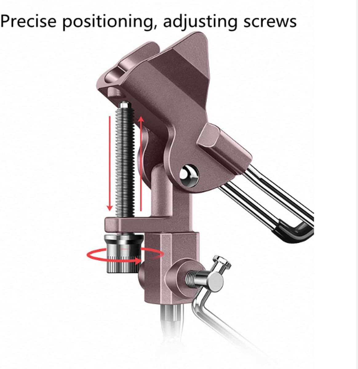 Fishing Rod Holder, 360&deg; Adjustable, Universal, Red, Stainless Steel, Surface Mount image number 6