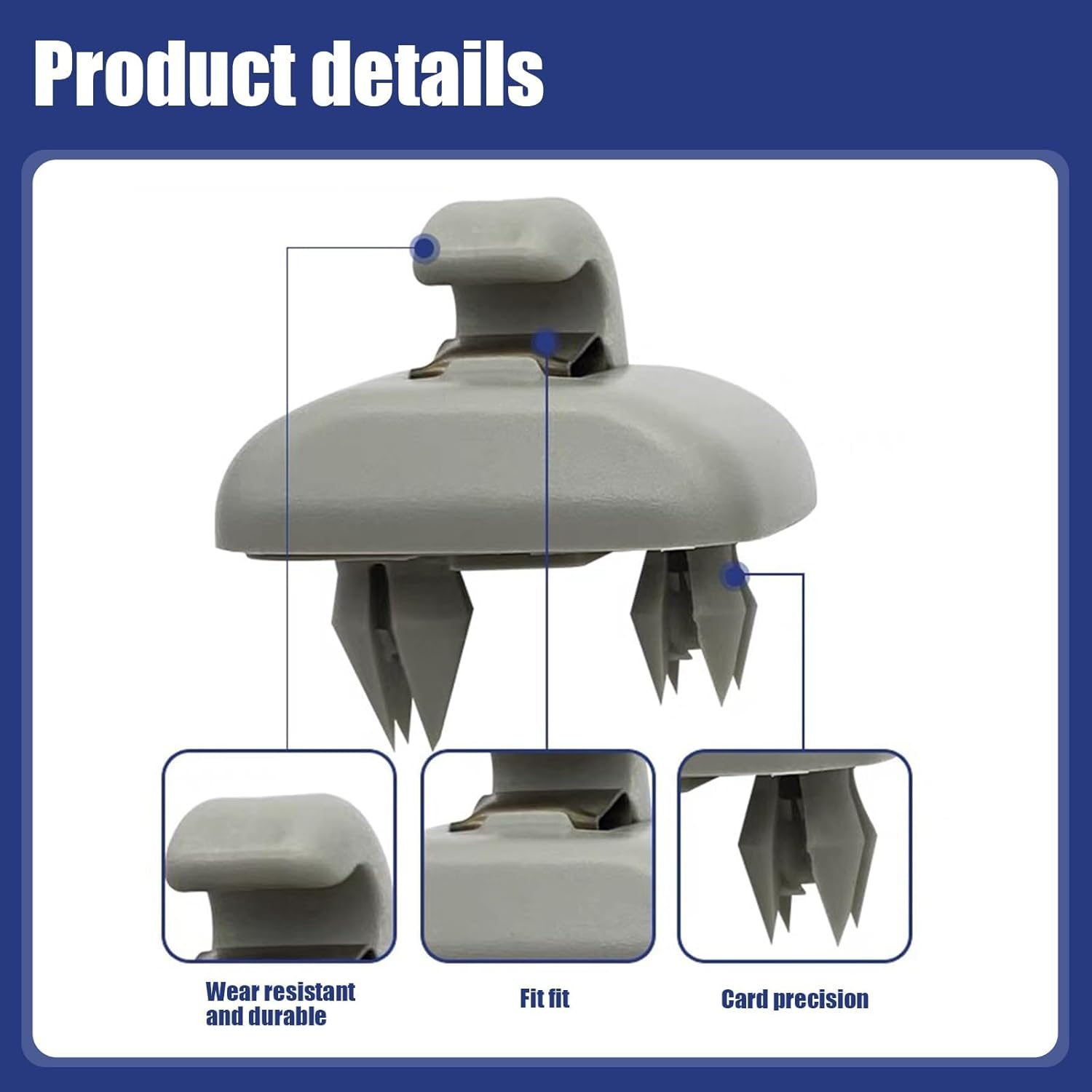 1 PC Car Sun Visor Fixing Buckle, Sun Visor Hook Durable Nylon Clip, Upgraded Sun Visor Base Vanity Mirror Hook Clips, Compatible with Audi A1 A3 A4 A6 A7 A8 Q3 Q5 Interior Accessories (Black) image number 3