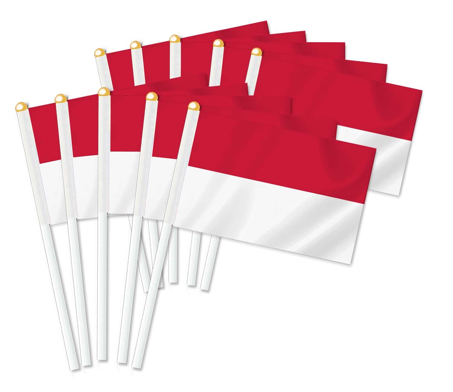 10 PCS Indonesia Handheld Small Flag, Indonesians Hand Held Mini Decor Decoration Banner image number 1