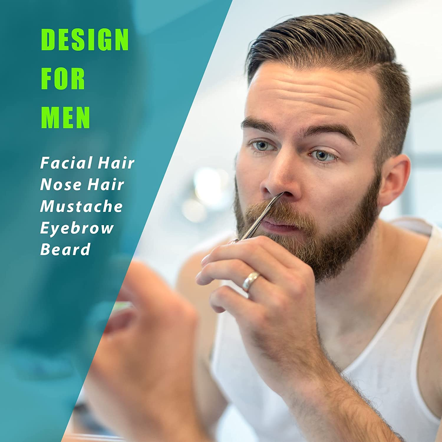 Facial Hair Small Grooming Scissors for Men Women - Eyebrow, Nose Hair, Mustache, Beard, Eyelashes, Ear Trimming Kit - Curved and Rounded Safety Tip Clippers for Hair Cutting - Stainless Steel 2PCS image number 2