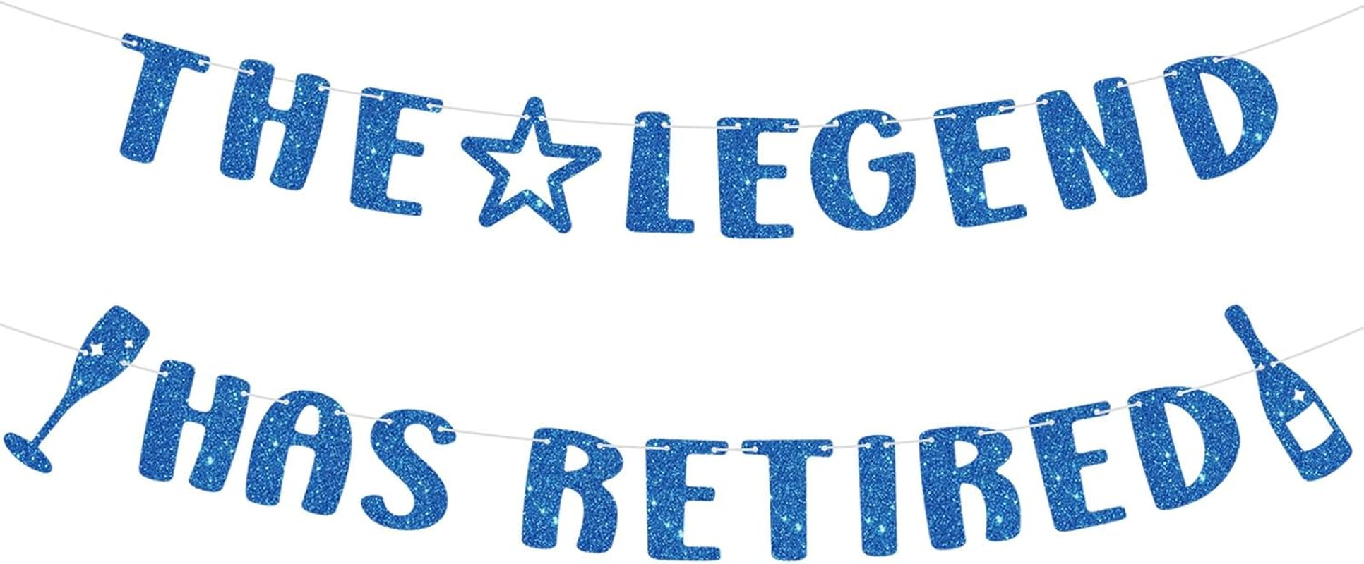 The Legend Has Retired Banner, Glitter Retirement Party Banner Retirement Garland Retirement Decorations Supplies Gifts for Men & Women (Golden)