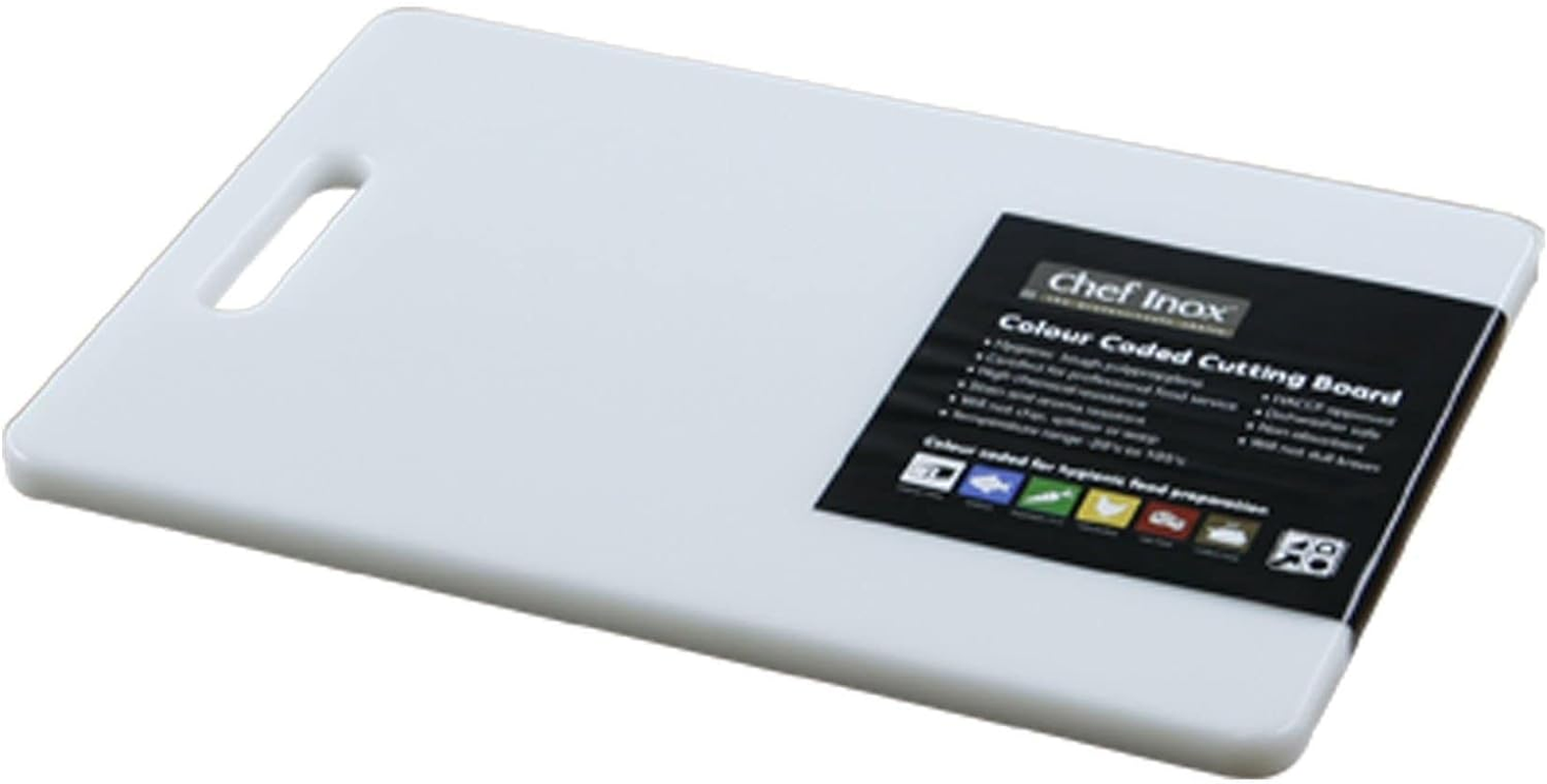 Chef INOX Polypropylene Cutting Board with Handle, 250 Mm X 400 Mm X 12 Mm Size, White image number 2