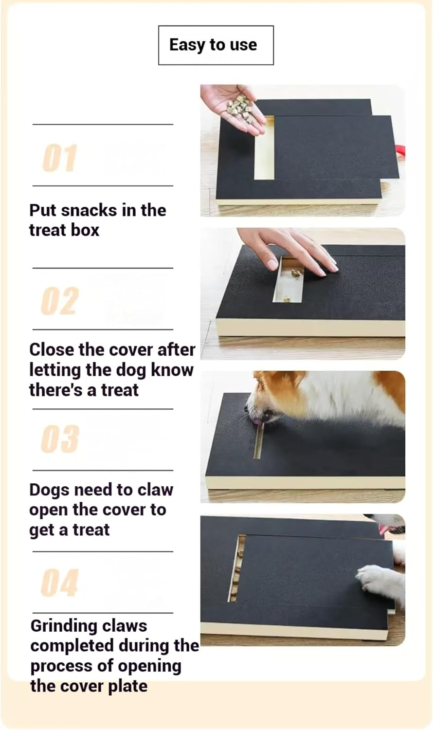 Upgraded Version Dog Nail Scratch Board with Treat Box & Adjustable Stand - Comes with Dog Nail File & Clipper - 40X30X5 Cm Portable Nail File Board for Small/Large Dogs Dog Nail Scratch Board image number 2