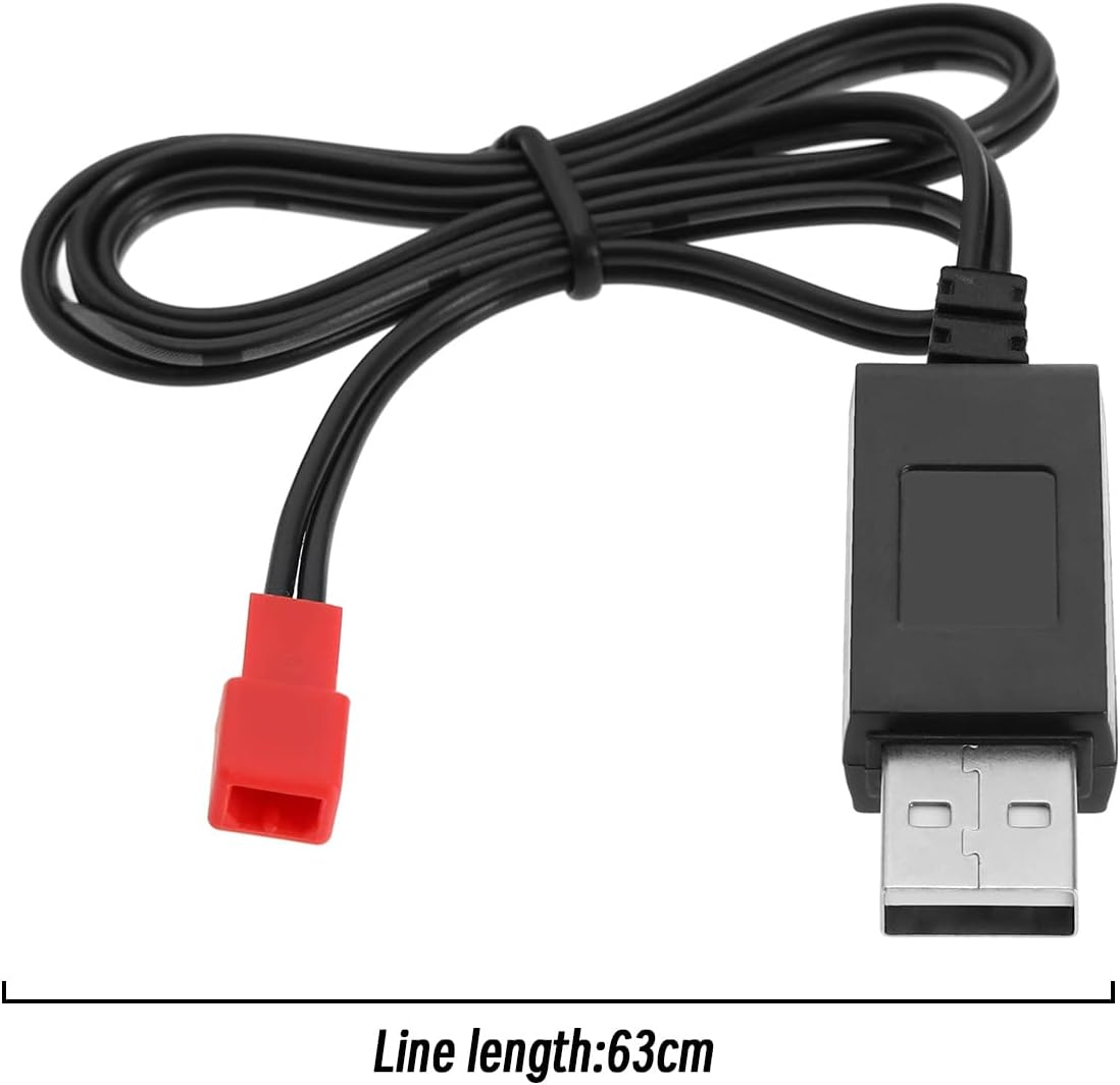 2PCS 3.7V Li-Po Battery USB Charger Cable JST Female Plug for RC Drone Quadcopter Battery Compatible with Syma S39 S32 S032 S032G S029G S027G image number 1