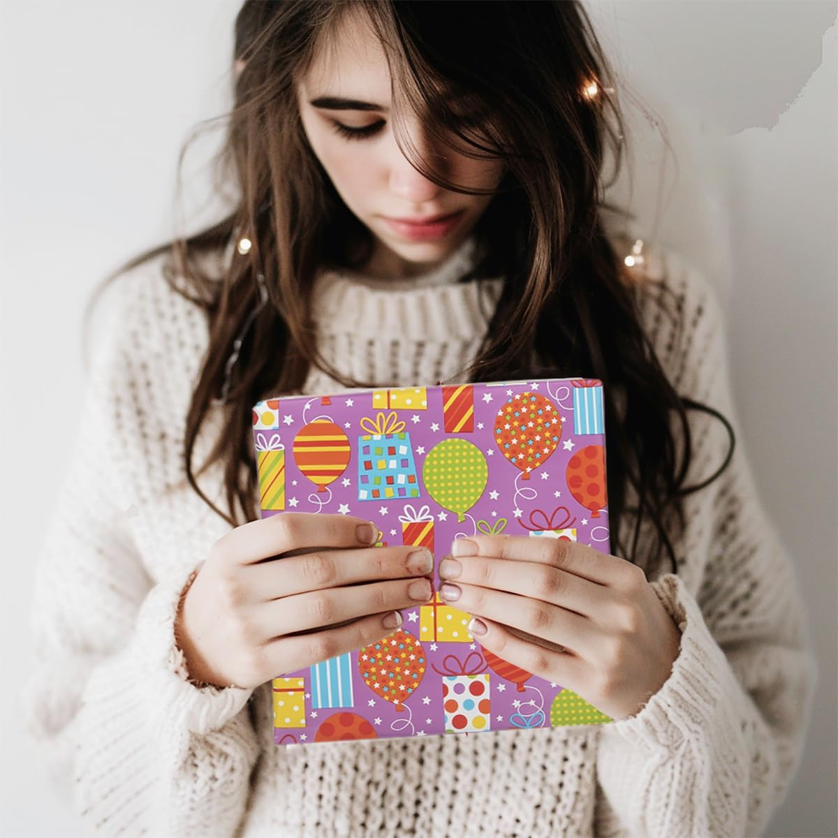 JUSTASHOW Birthday Wrapping Paper, 4 Rolls Happy Birthday Gift Wrap Papers, 17X118 Inches per Roll Gift Wrapping Paper for Holiday, Party, Baby Shower