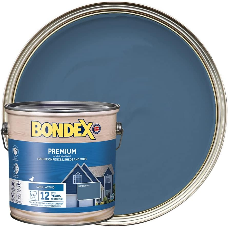 Bondex Premium Woood Stain - Nordic Blue &ndash; Suitable for Interior & Exeterior Wood - Water Based & Hardwearing &ndash; 12 Years Protection - 2.5L image number 2