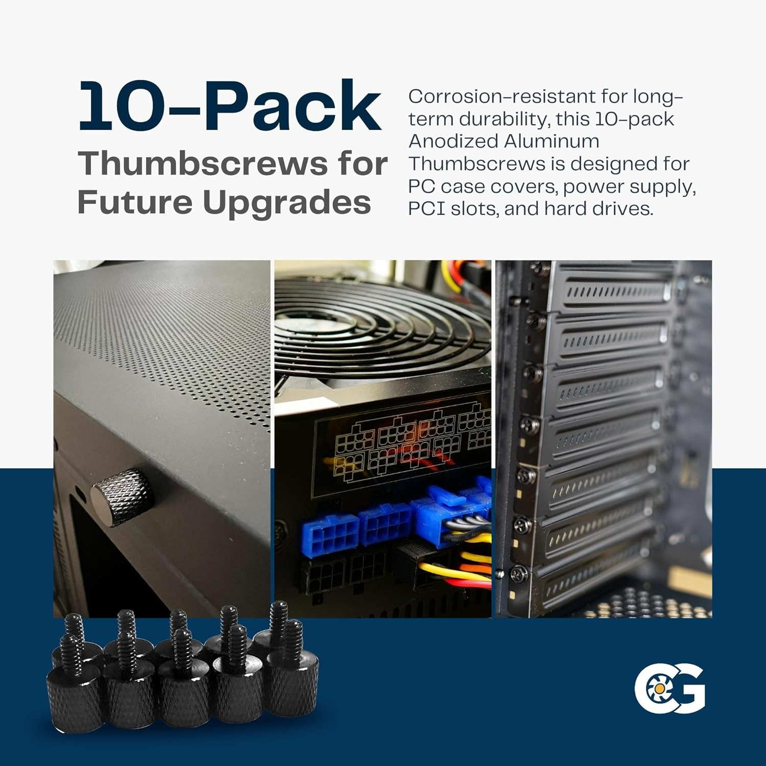 10 X Black Anodized Aluminum Computer Case Thumbscrews (6-32 Thread) for Cover / Power Supply / PCI Slots / Hard Drives image number 5