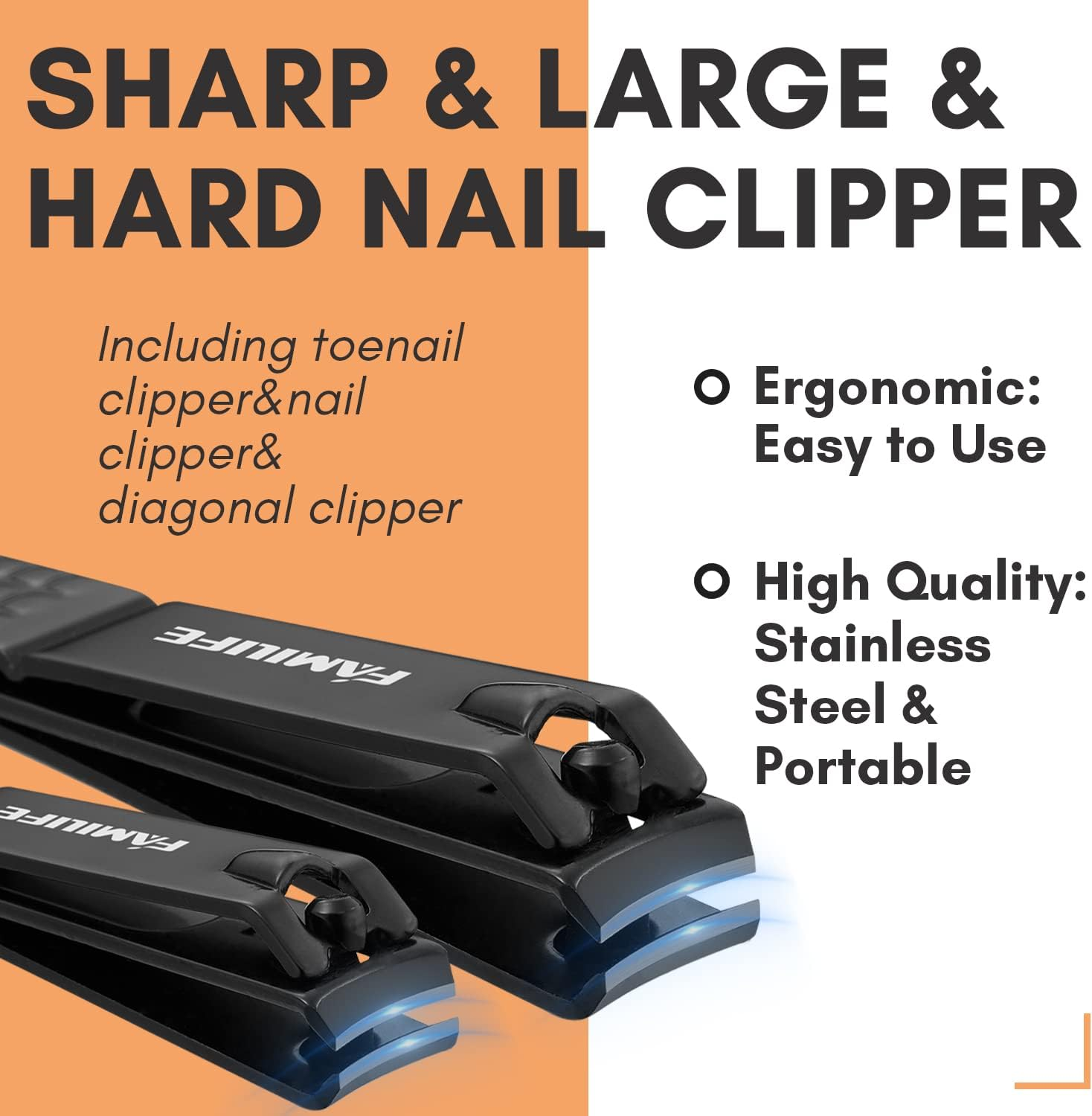 FAMILIFE Manicure Set, Professional Manicure Kit Nail Clipper Set Stainless Steel Pedicure Tools Kit with Leather Travel Case for Women Girl Men (Brown)