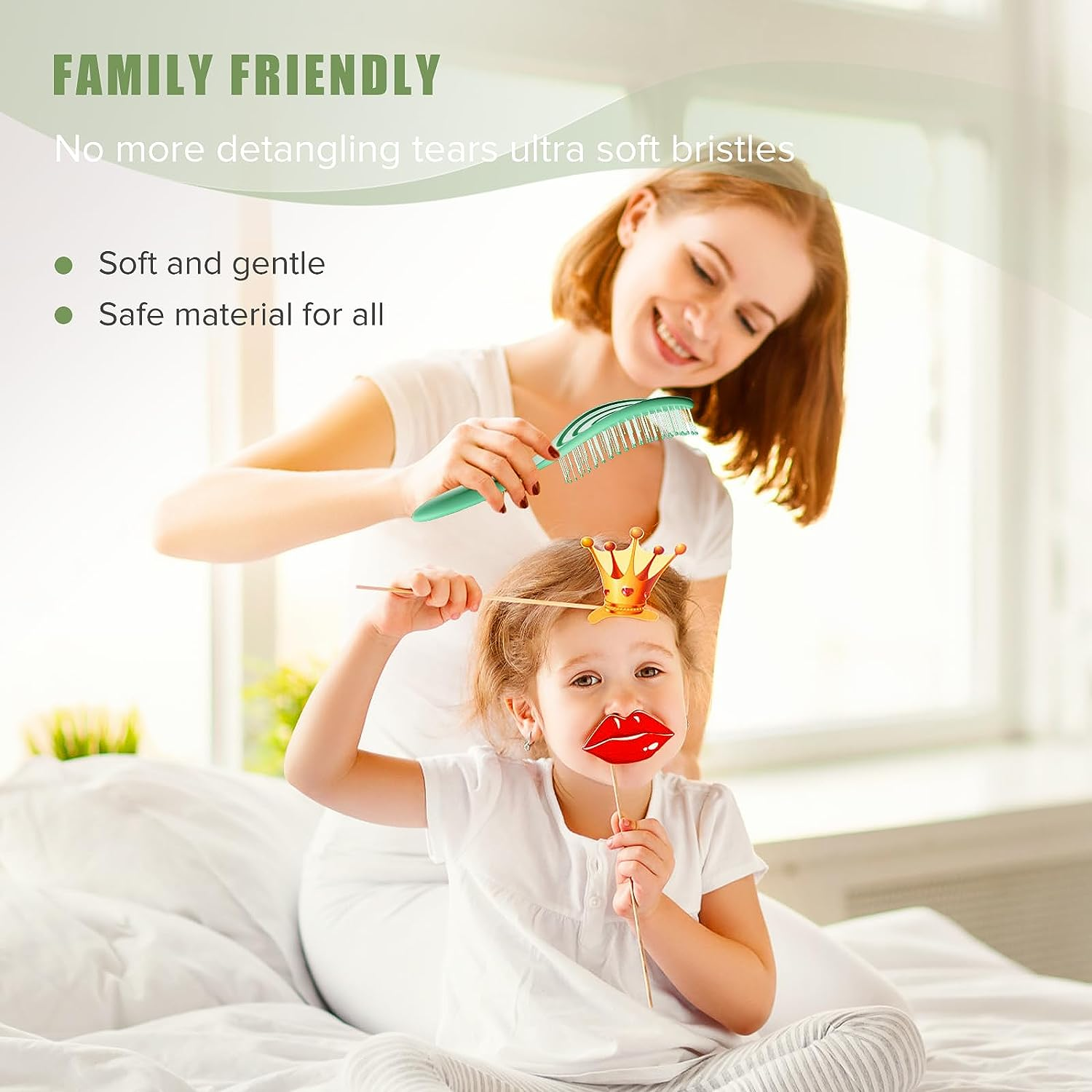 SHINLEA Detangle Hair Brush anti Tangle Hair Brush, Detangling Wet & Dry Hair Brush Spiral Hairbrush for Women, Men, Kids, Glide through Tangles for All Hair Types (Green) image number 3