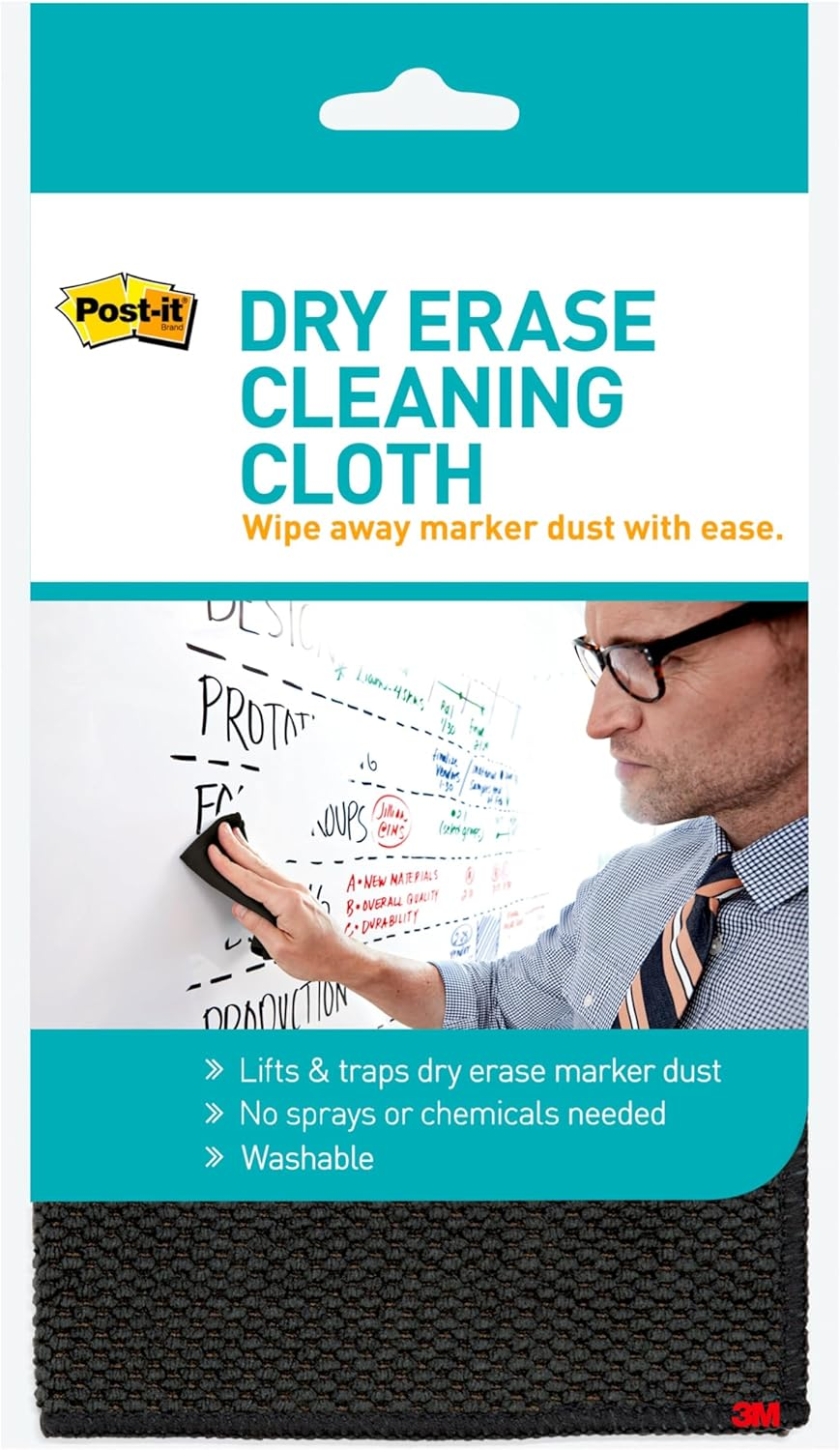 Post-It Instant Whiteboard Film Dry Erase Surface Cleaning Cloth, 26.9Cm X 26.9Cm, Na, (DEFCLOTH) image number 1