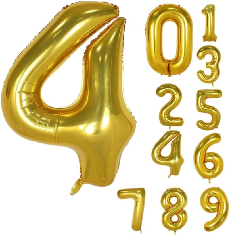 40 Inch Number Balloons Gold Color Foil Balloons Number Balloon Decoration for Birthday Wedding Engagement Christmas Holiday Party Decoration Supplies (Gold-3)
