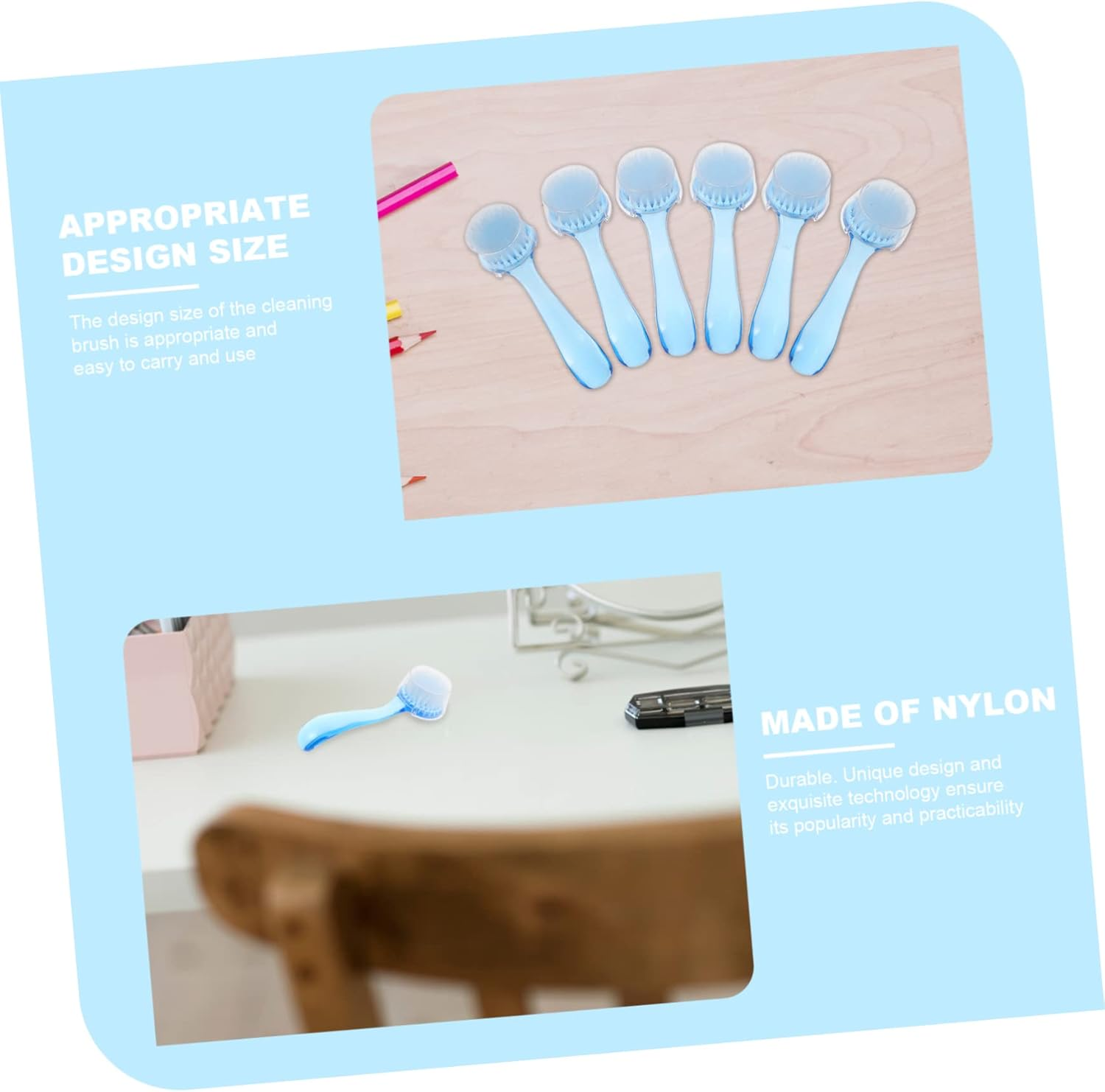 6Pcs Nail Duster Brush Manicure Detail Brush Cover Clean up for Nails Face Professional Manicure Tool