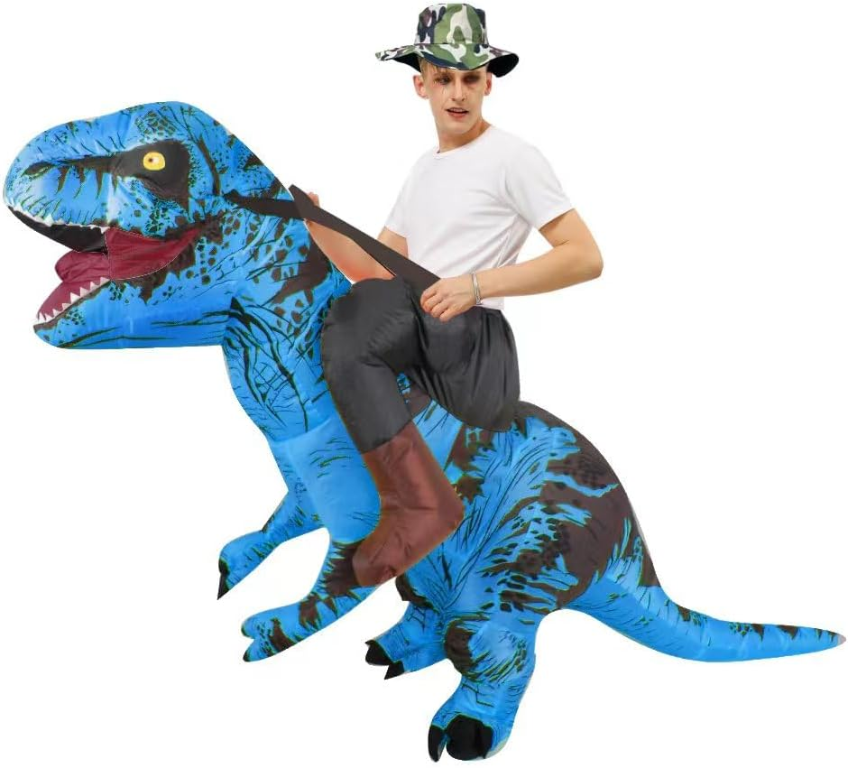 Inflatable Costume Dinosaur for Adult Riding T Rex Air Blow up Funny Party Halloween Costume