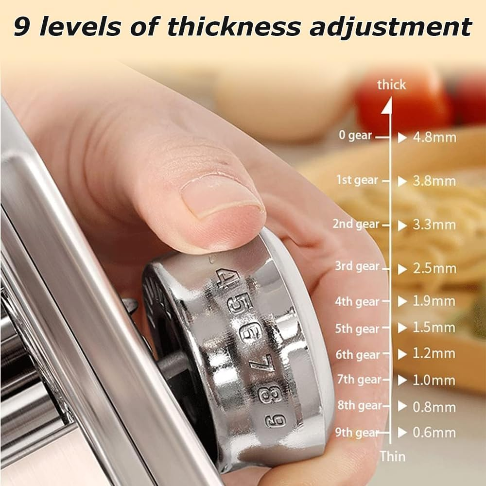 Noodle Making Machine,Pasta Maker,Hand Crank Noodles Maker, Pasta Roller,Rocker Press Sheeter,For Pasta, Dumpling Skin, Spaghetti, Fettuccine