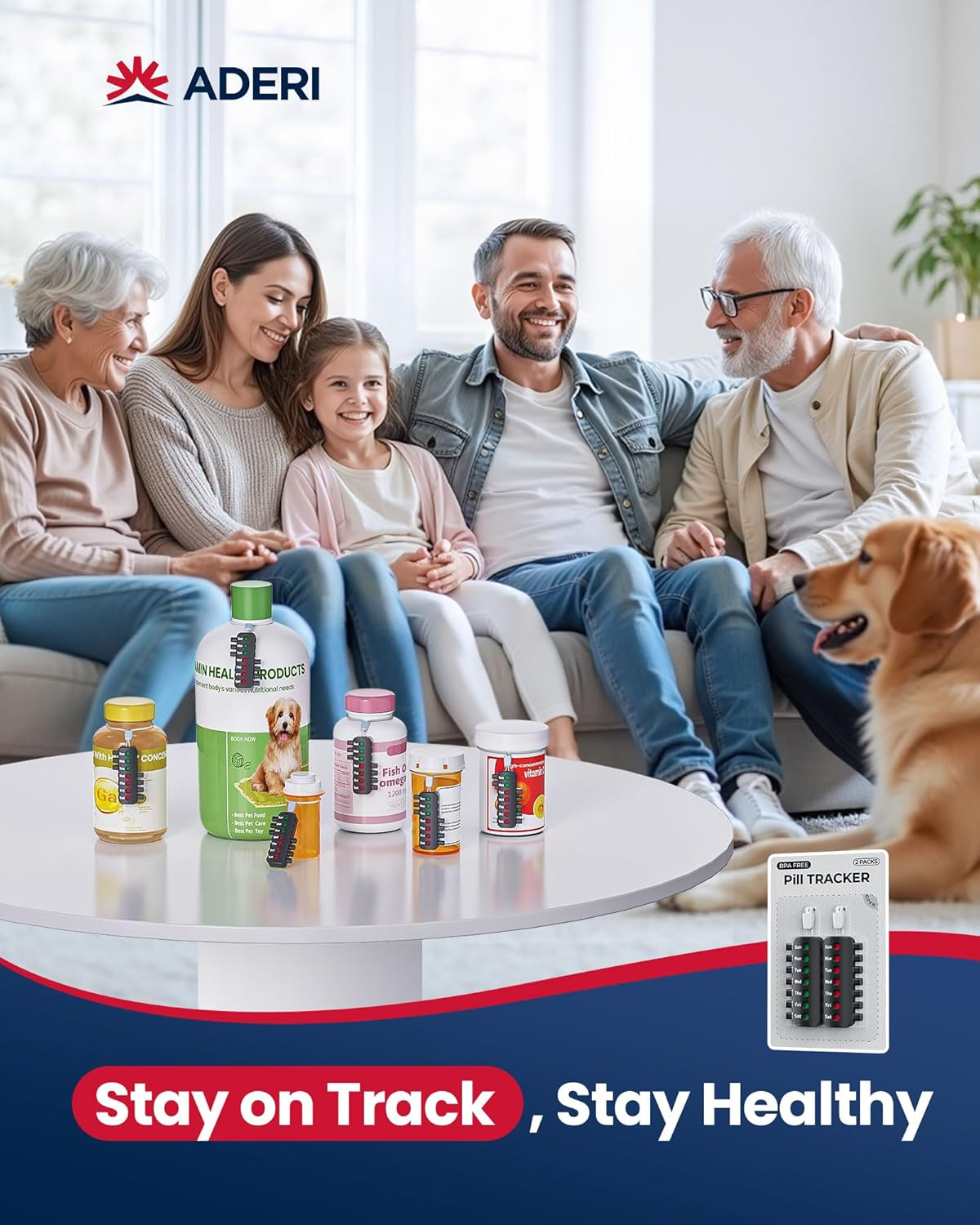 Reusable Pill Reminder for Different Bottles, Arthritis-Friendly Pill Tracker for Easy Use, No Refill Needed, Anti-Slide Medication Tracker, Compact Medication Reminder, Black, 2 Packs image number 4