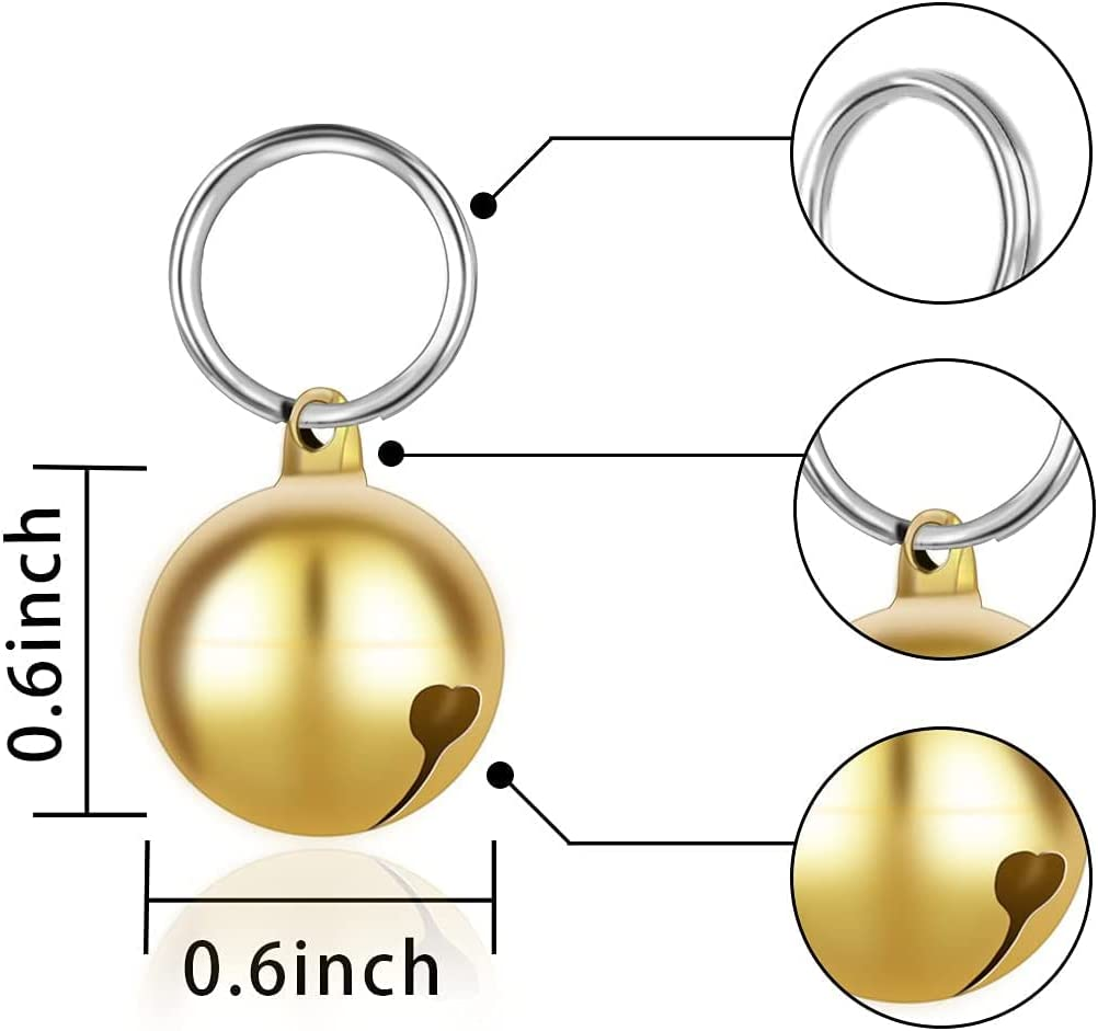 24 Sets Cat and Puppy Dog Collar Bells, Pet Pendant, DIY Crafts (Gold Color) image number 6