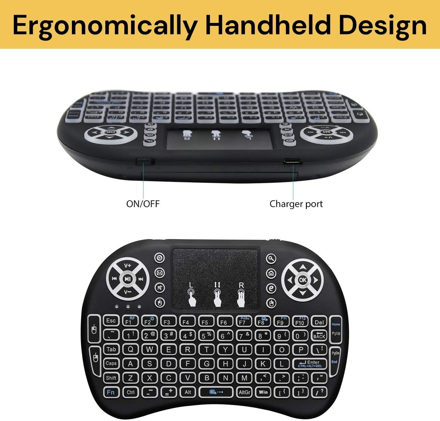 Ezonedeal Mini Wireless Keyboard with Touchpad Mouse 2.4Ghz LED Backlit Multi-Media Android Travel Keyboard for Pc, Pad, Xbox 360, Ps3, Google Android Tv Box, Htpc, Iptv, Raspberry Pi - Mini Keyboard image number 5