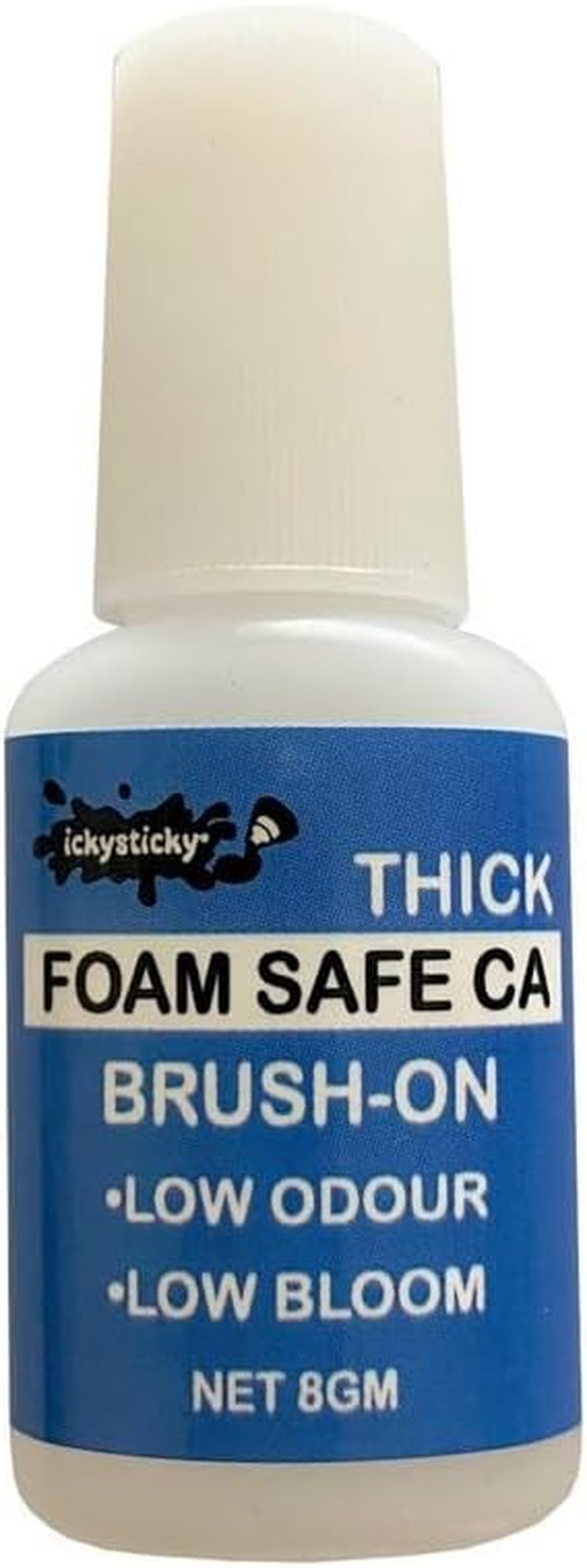 Ickysticky Thick Foam Safe Brush-On CA Glue 8 G Premium Superglue Wood, Craft, Metal, Plastic, Model Kits, DIY, Home, Office