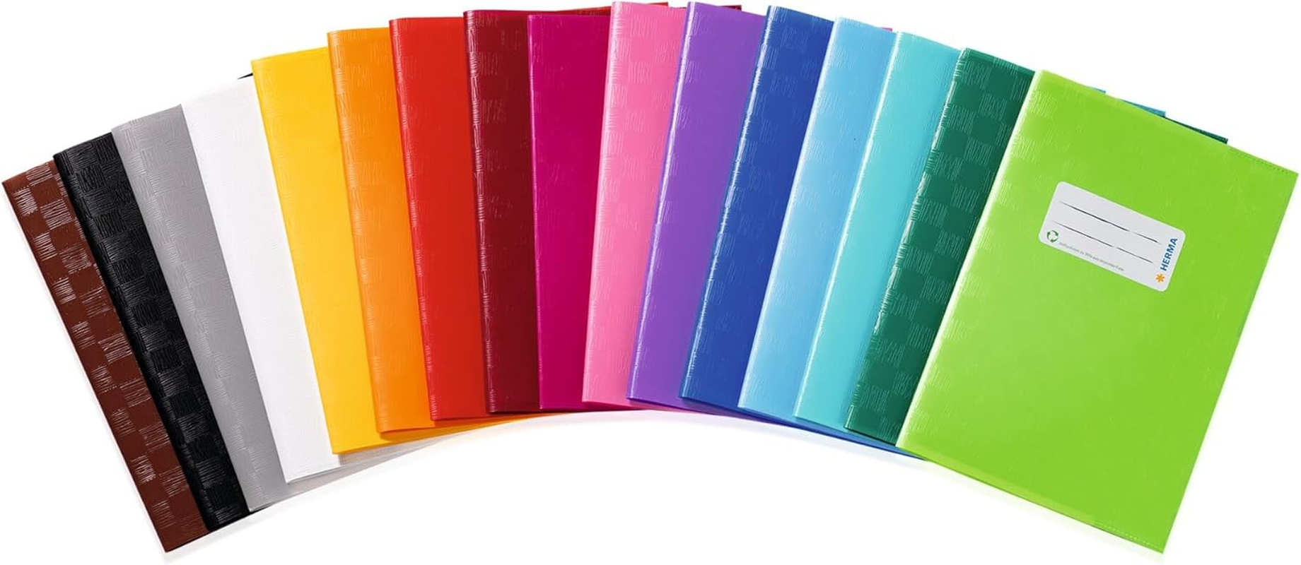 HERMA Exercise Book Cover A5, with Inscription Label, Made of Wipeable and Sturdy Plastic, Slip on Cover Jackets for School, White - Blue image number 2