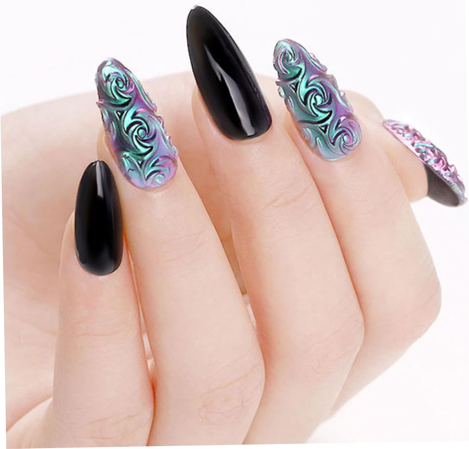 2Pcs Silicone Printing Template Nail Decor Templates for Spa Stamping Plates for Nail Art